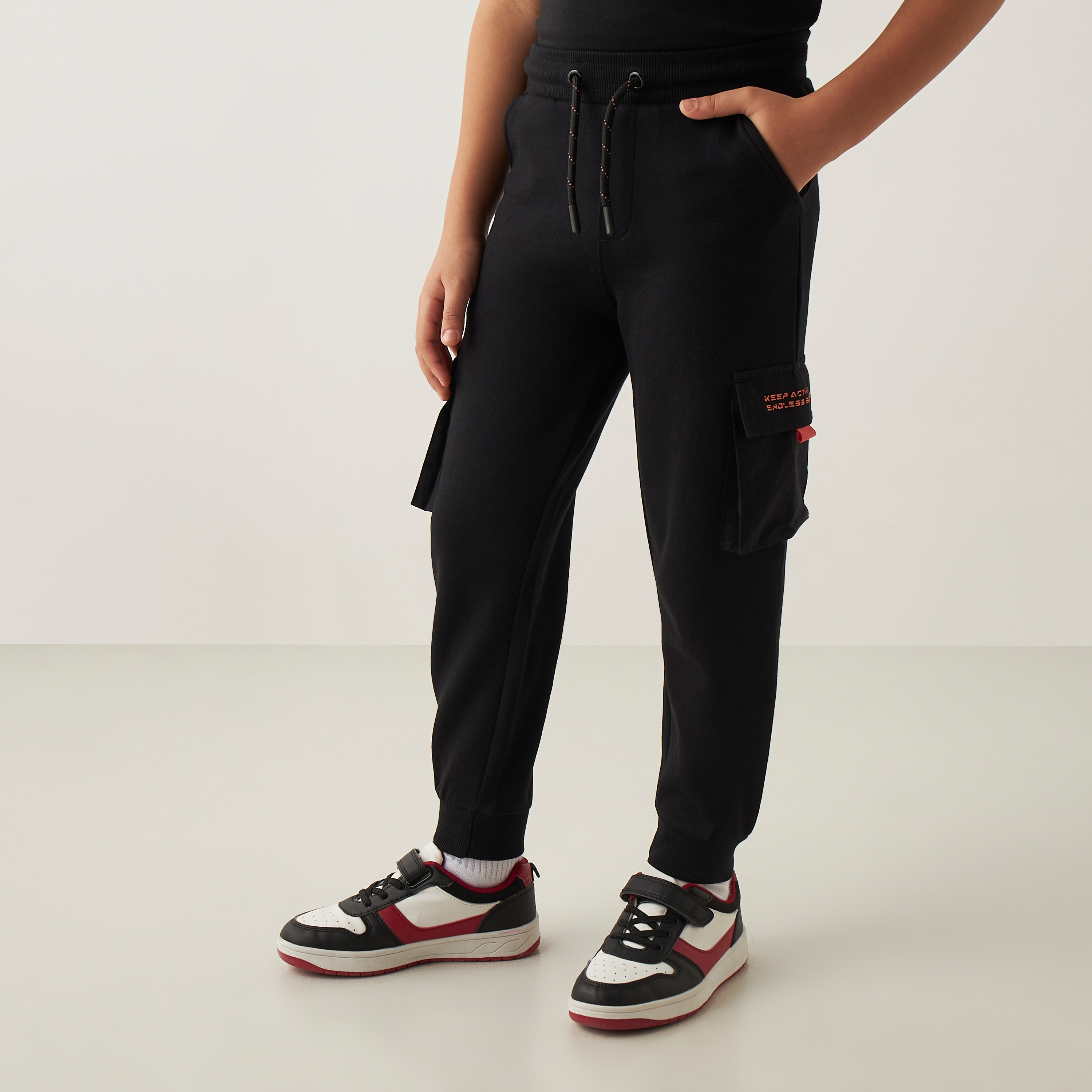 XYZ Printed Joggers with Pockets-boys-clothing-sportswear-bottoms-image-1