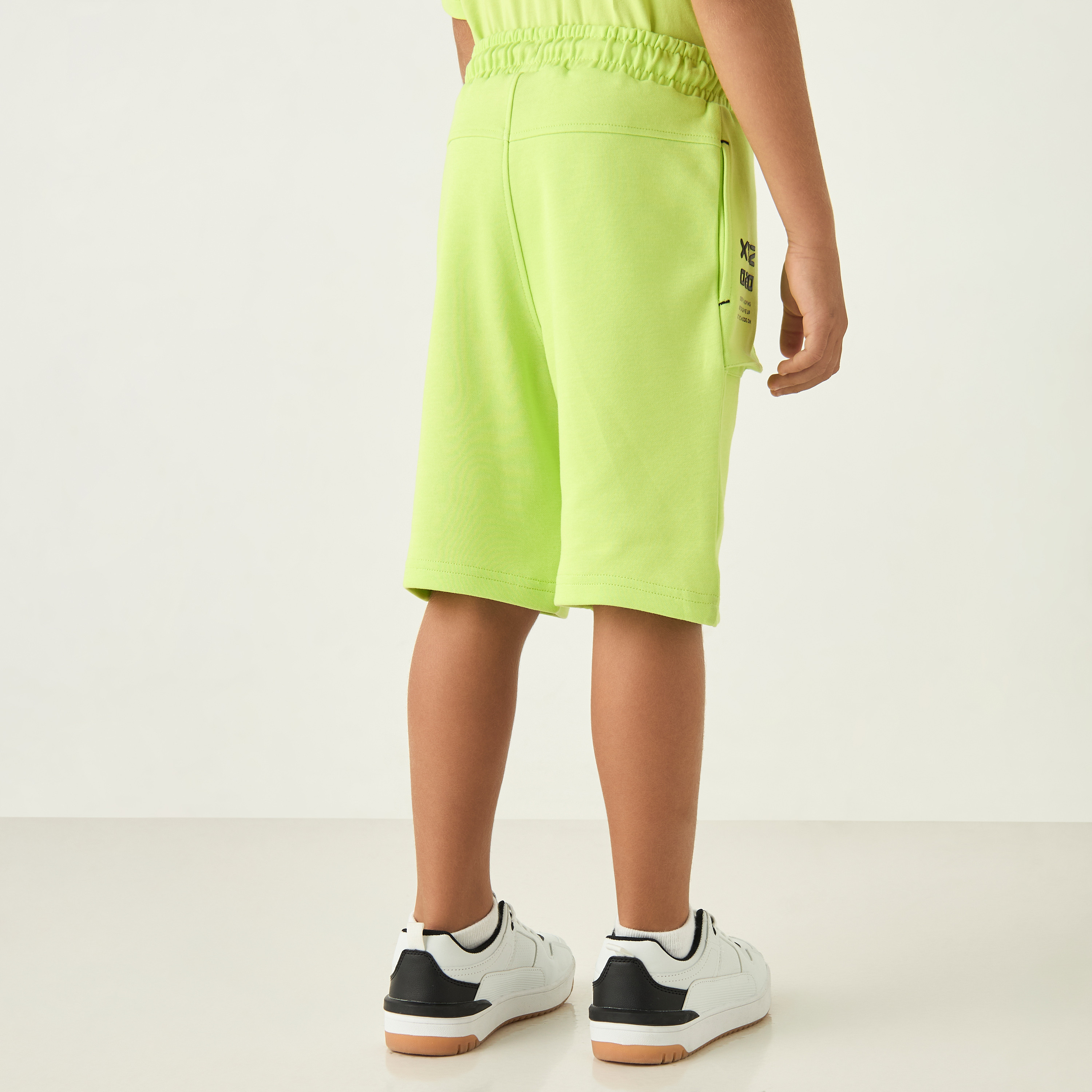 XYZ Typography Print Shorts with Drawstring Closure-boys-clothing-sportswear-bottoms-image-3