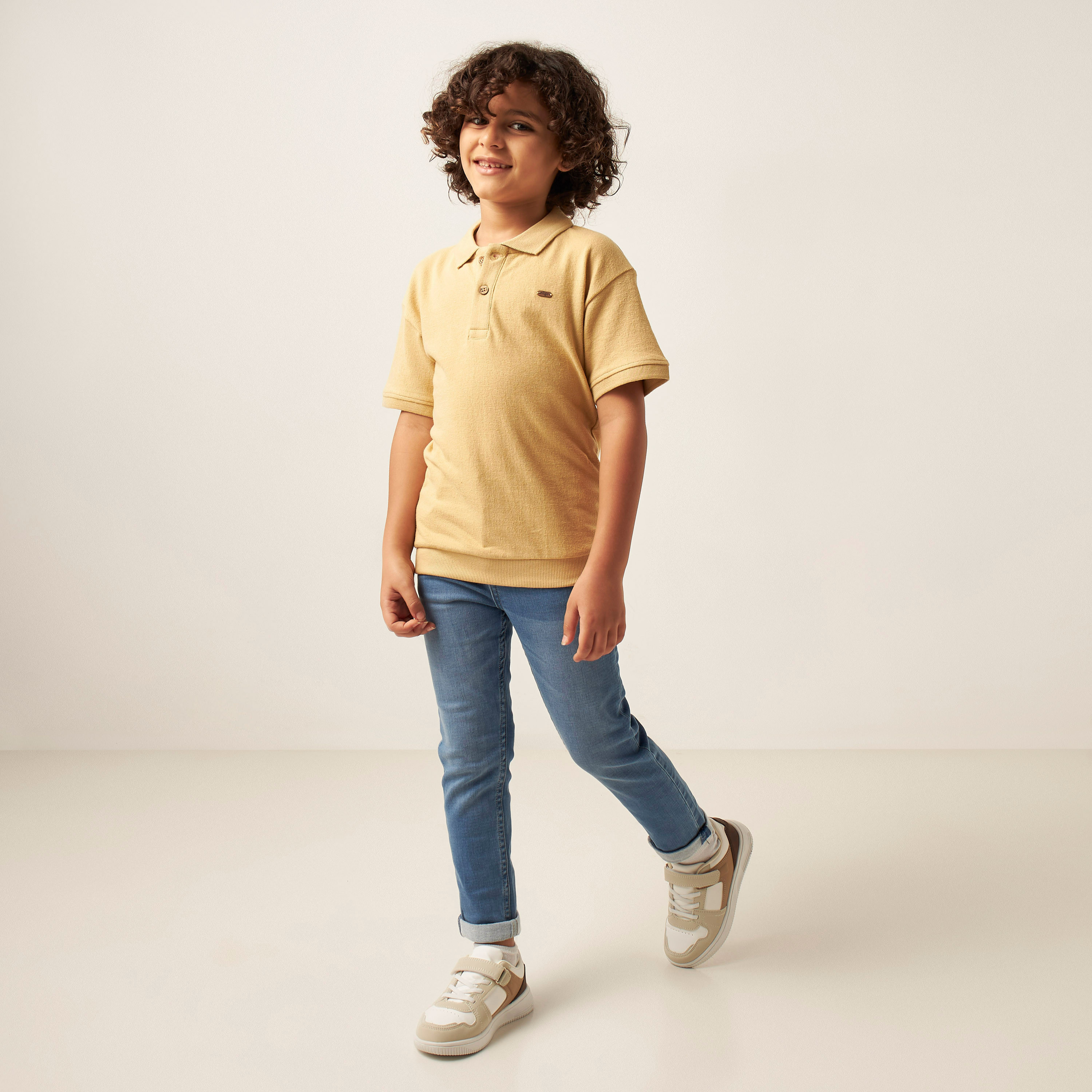 Eligo Solid Polo T-shirt with Short Sleeves-boys-clothing-tshirtsandpolos-image-2