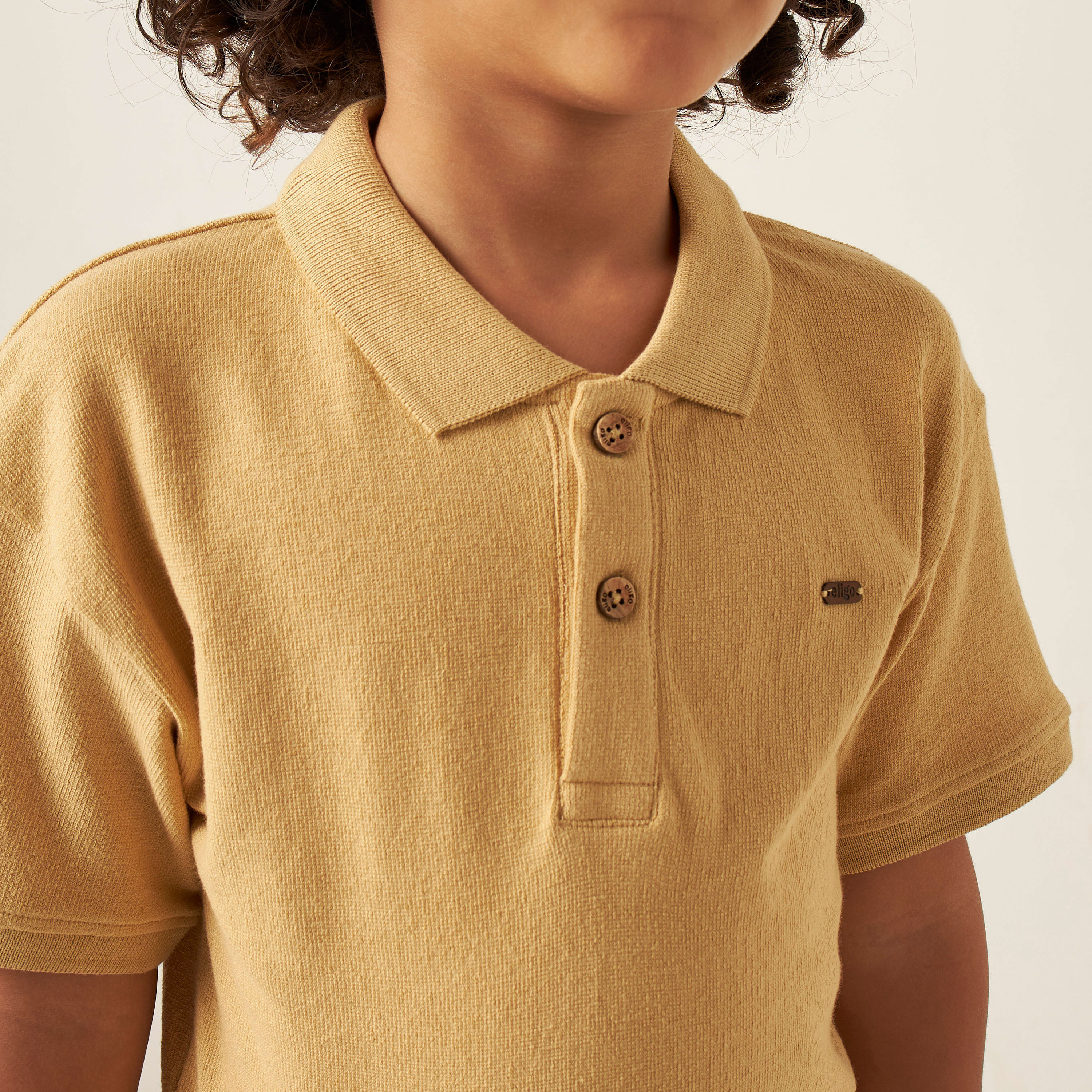Eligo Solid Polo T-shirt with Short Sleeves-boys-clothing-tshirtsandpolos-image-3