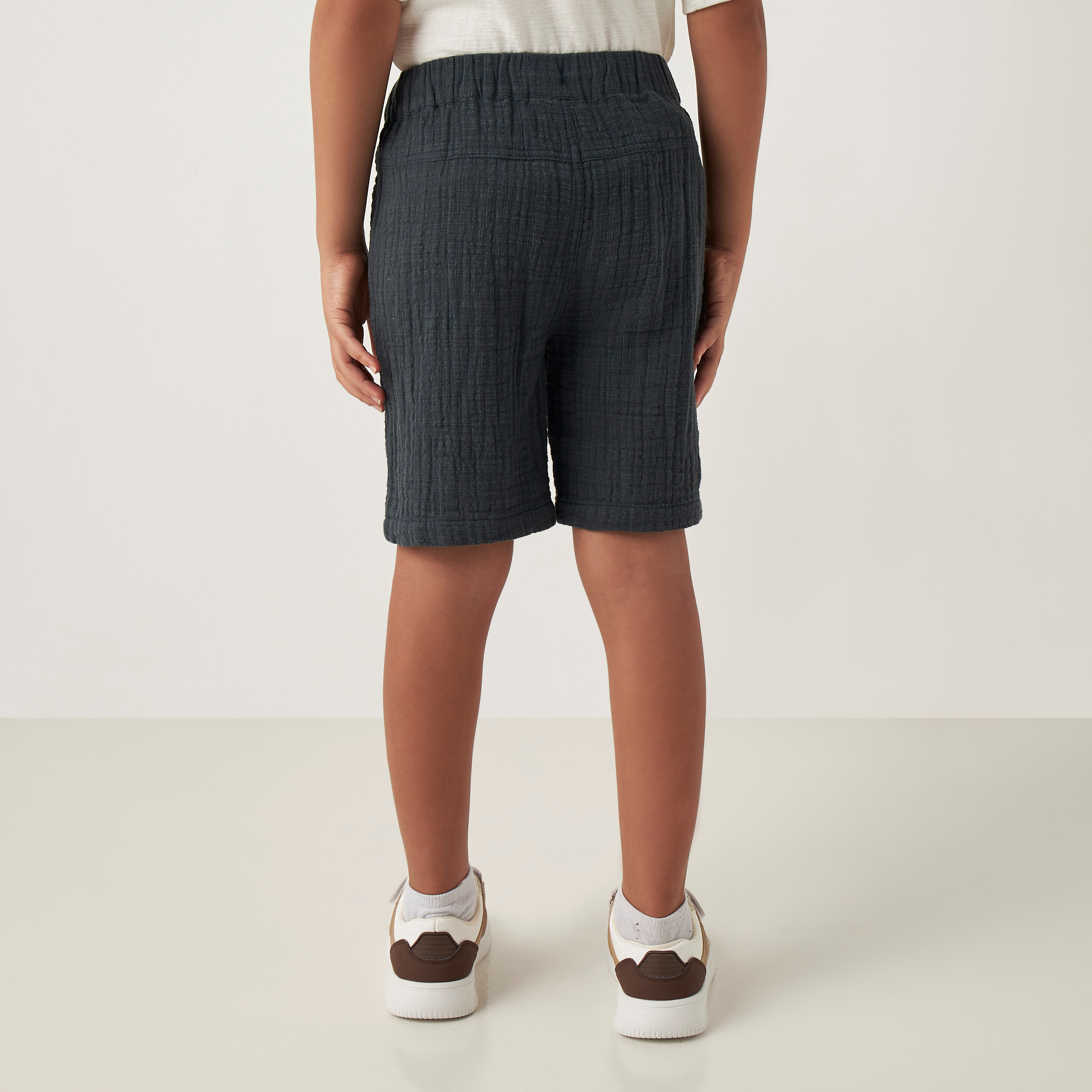 Eligo Textured Shorts with Drawstring Closure and Pockets-baby-boys-clothing-bottoms-shorts-image-4