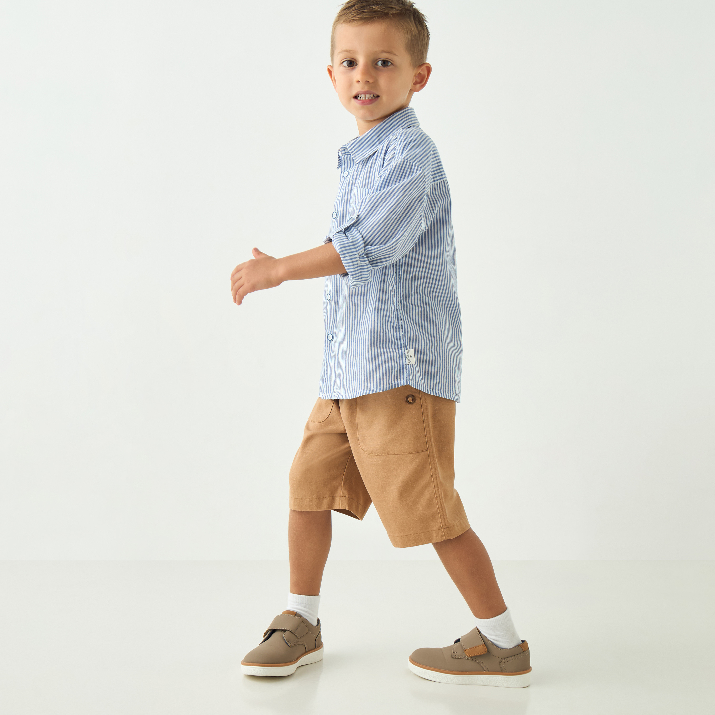 Eligo Solid Shorts with Drawstring Closure and Pockets-boys-clothing-bottoms-shorts-image-2
