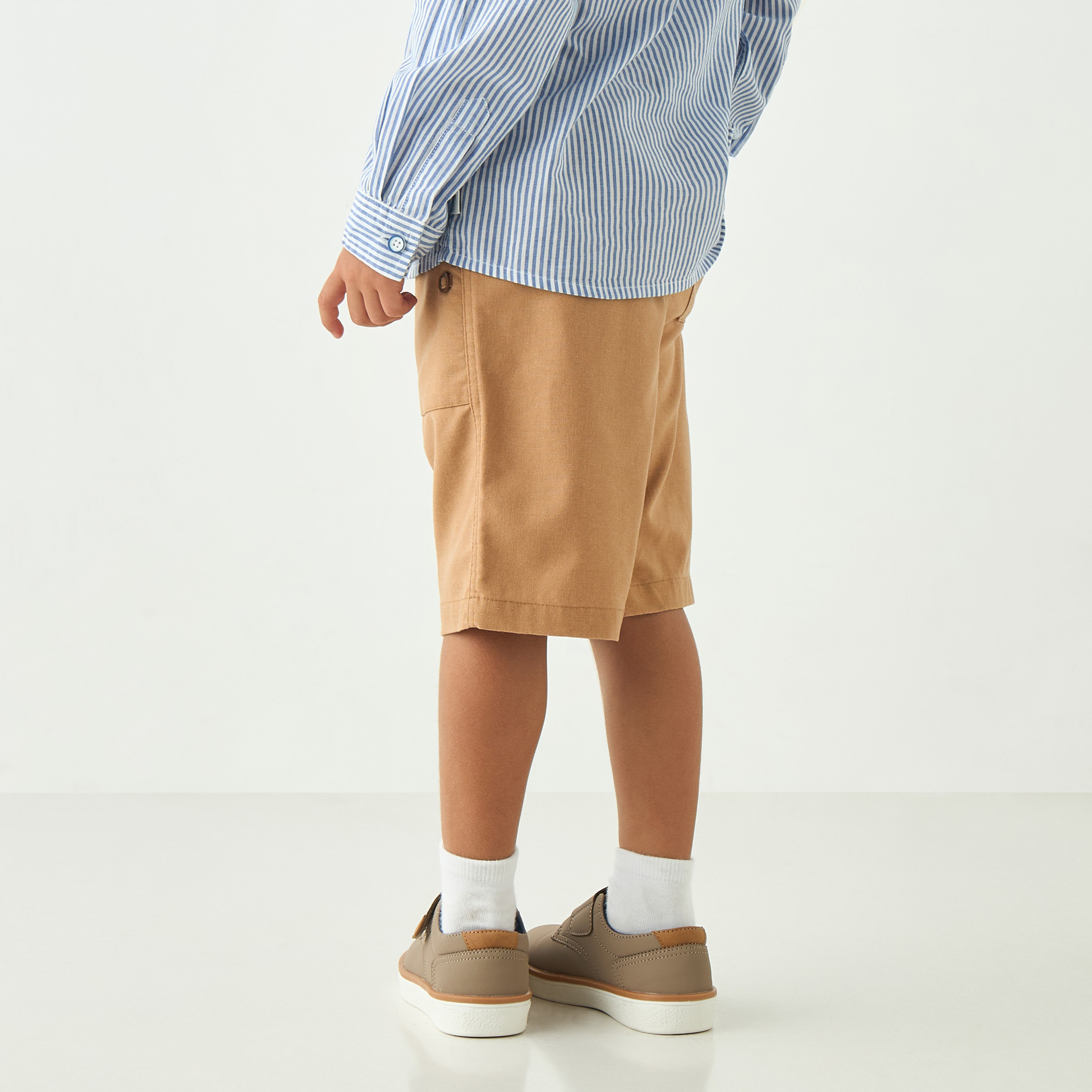Eligo Solid Shorts with Drawstring Closure and Pockets-boys-clothing-bottoms-shorts-image-3