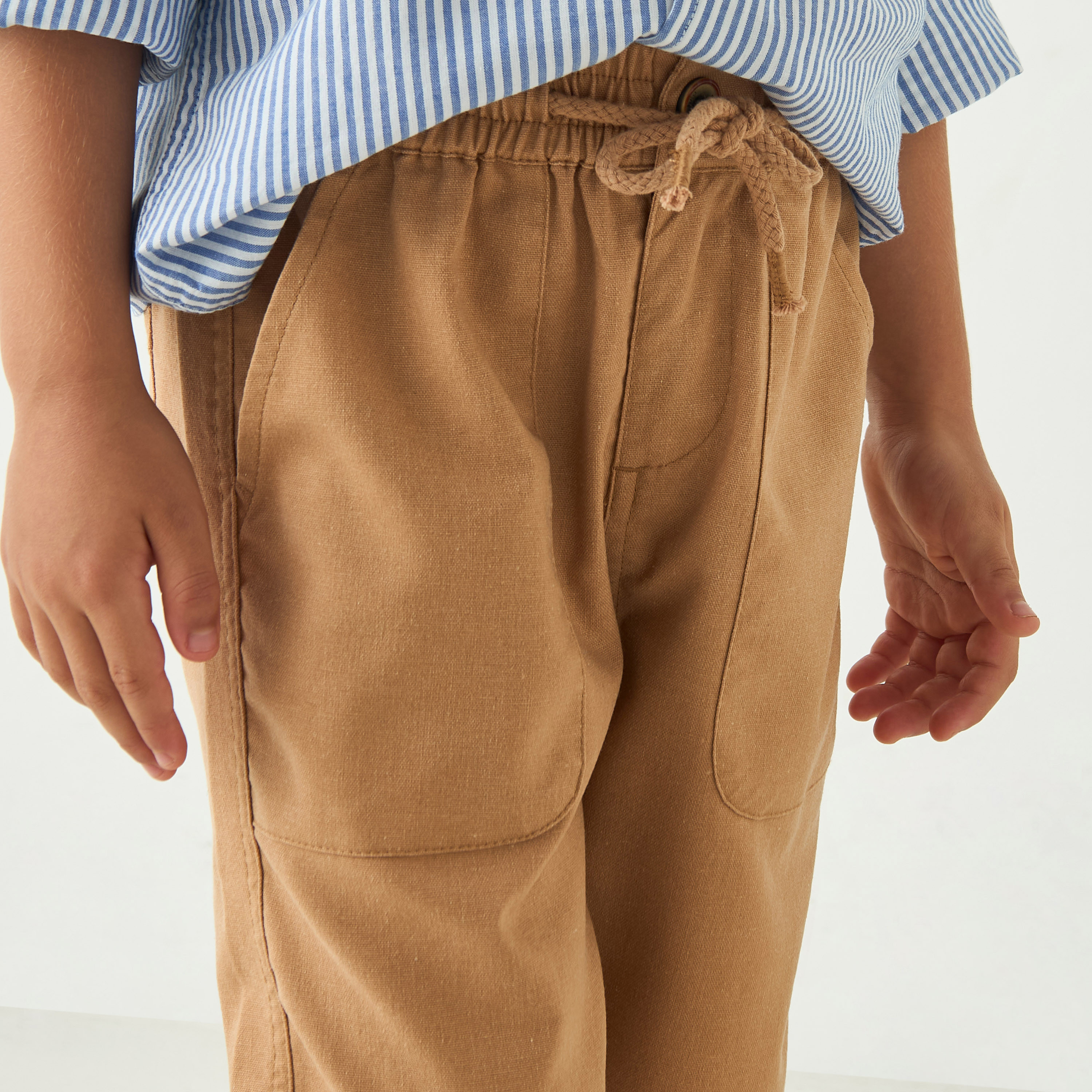 Eligo Solid Shorts with Drawstring Closure and Pockets-boys-clothing-bottoms-shorts-image-4