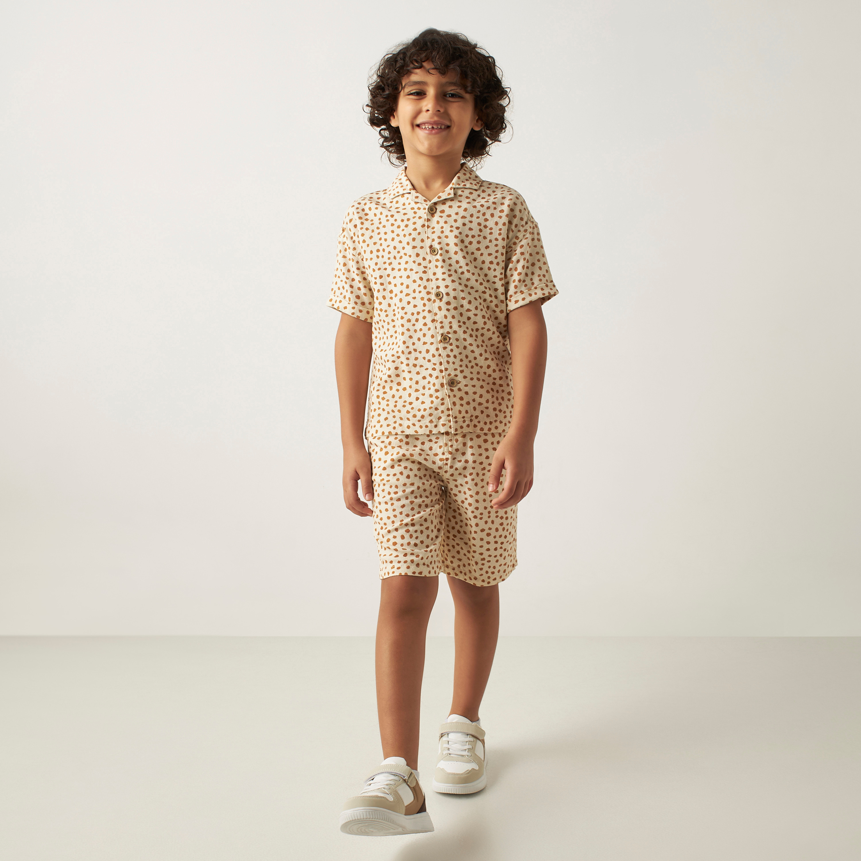 Eligo All-Over Print Cotton Shirt and Shorts Set-boys-clothing-setsandcoords-image-1