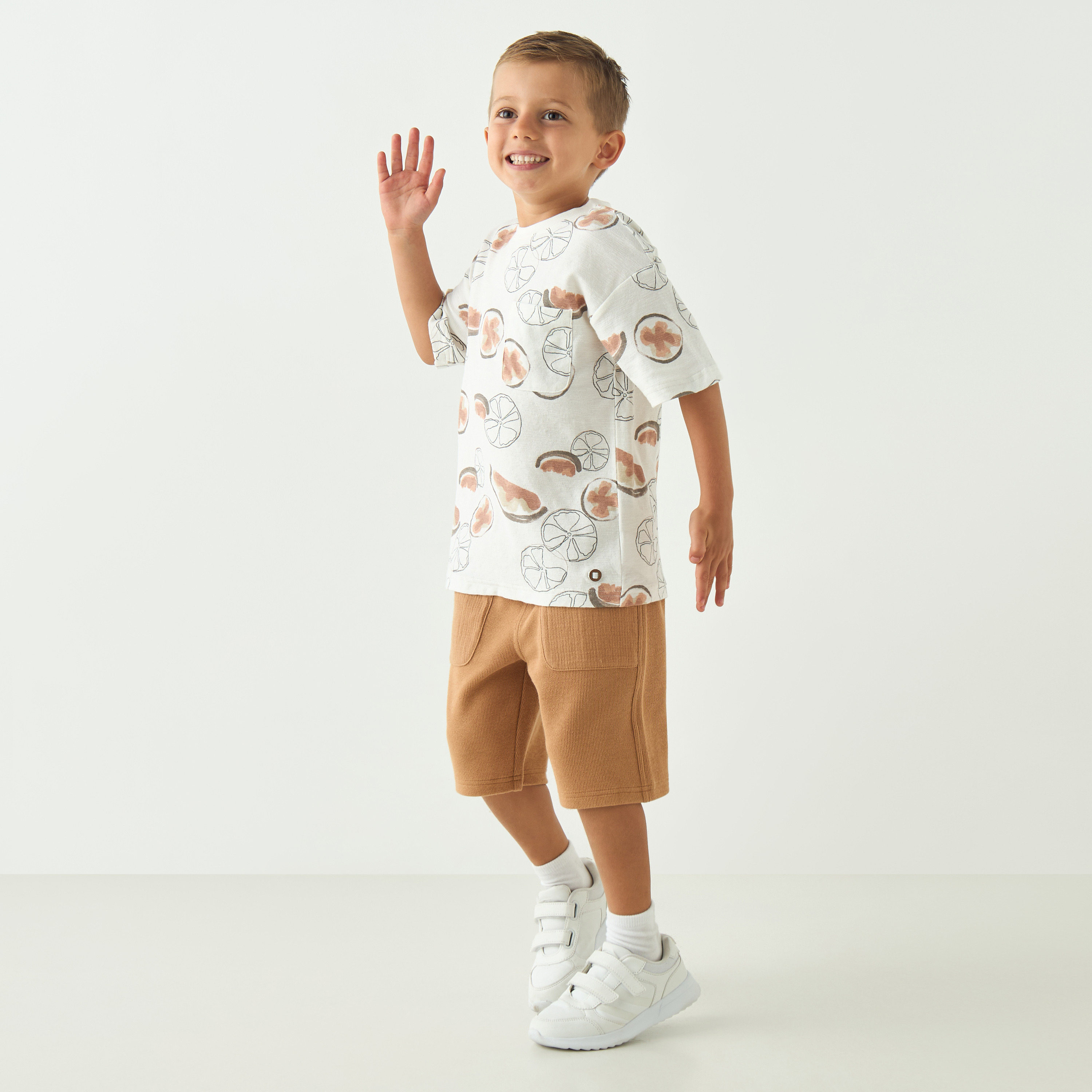 Eligo All-Over Watermelon Print T-shirt and Elasticated Shorts Set-boys-clothing-setsandcoords-image-1