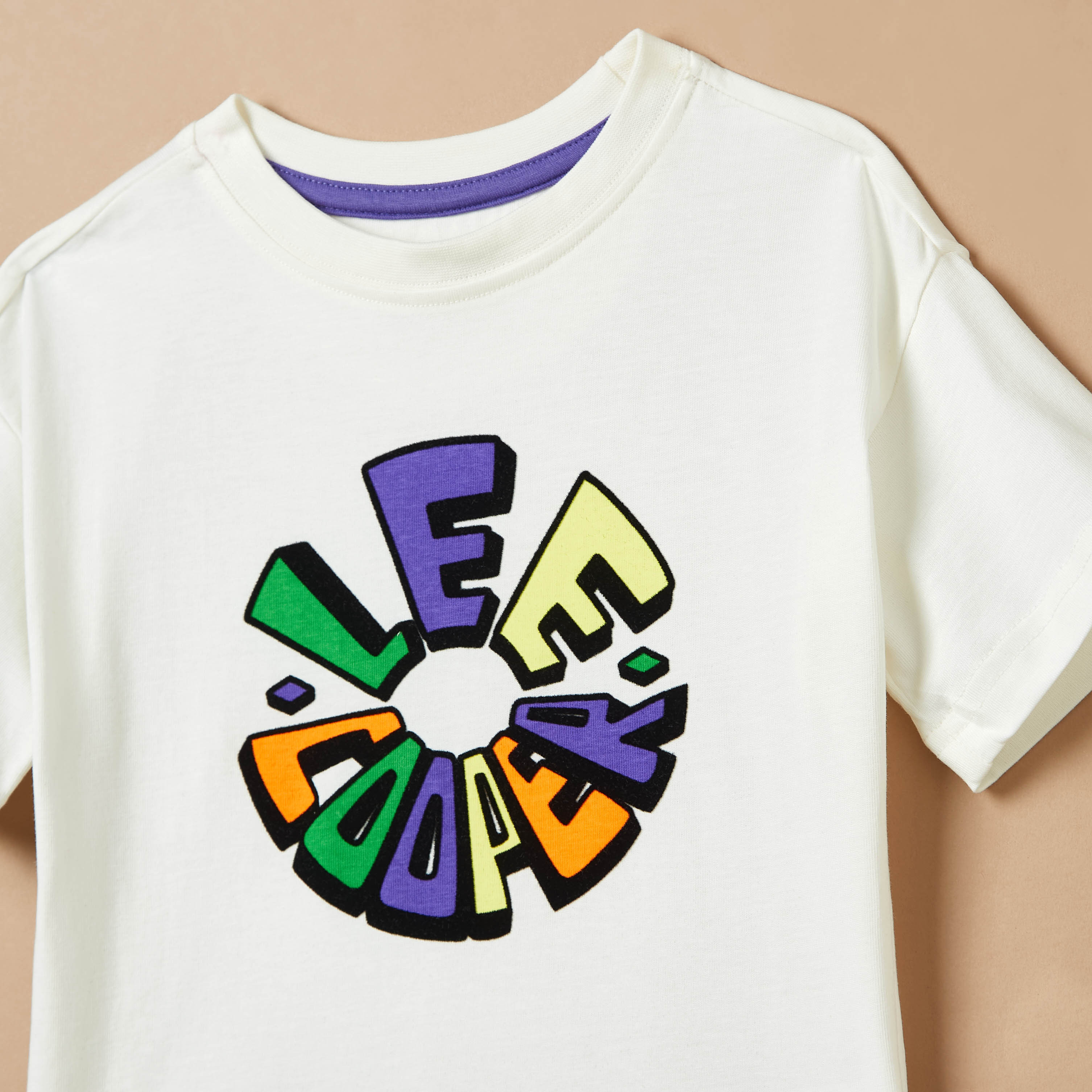 Lee Cooper Graphic Print T-shirt with Short Sleeves and Round Neck-boys-clothing-tshirtsandpolos-image-3