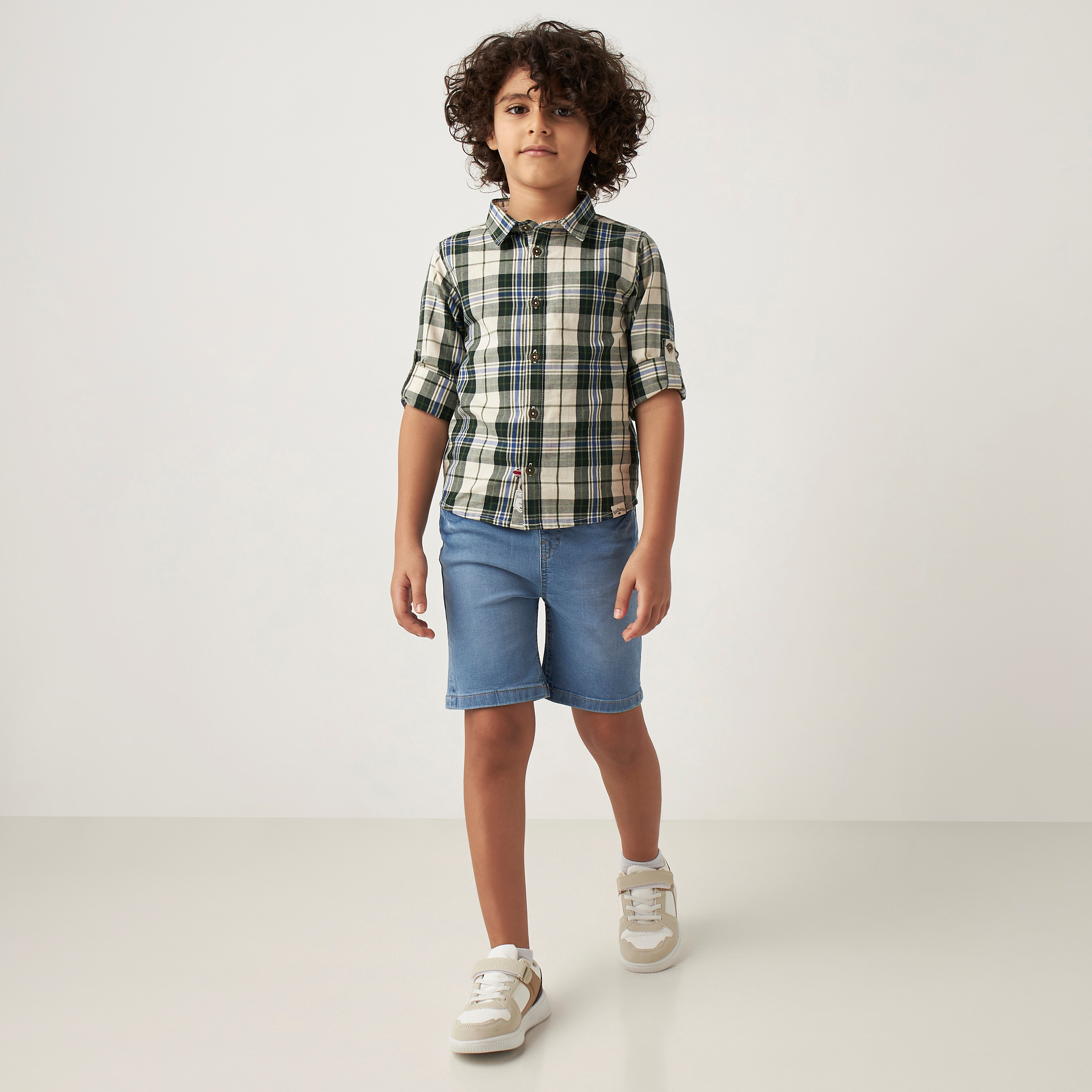 Lee Cooper Checked Shirt with Long Sleeves-boys-clothing-shirts-image-2