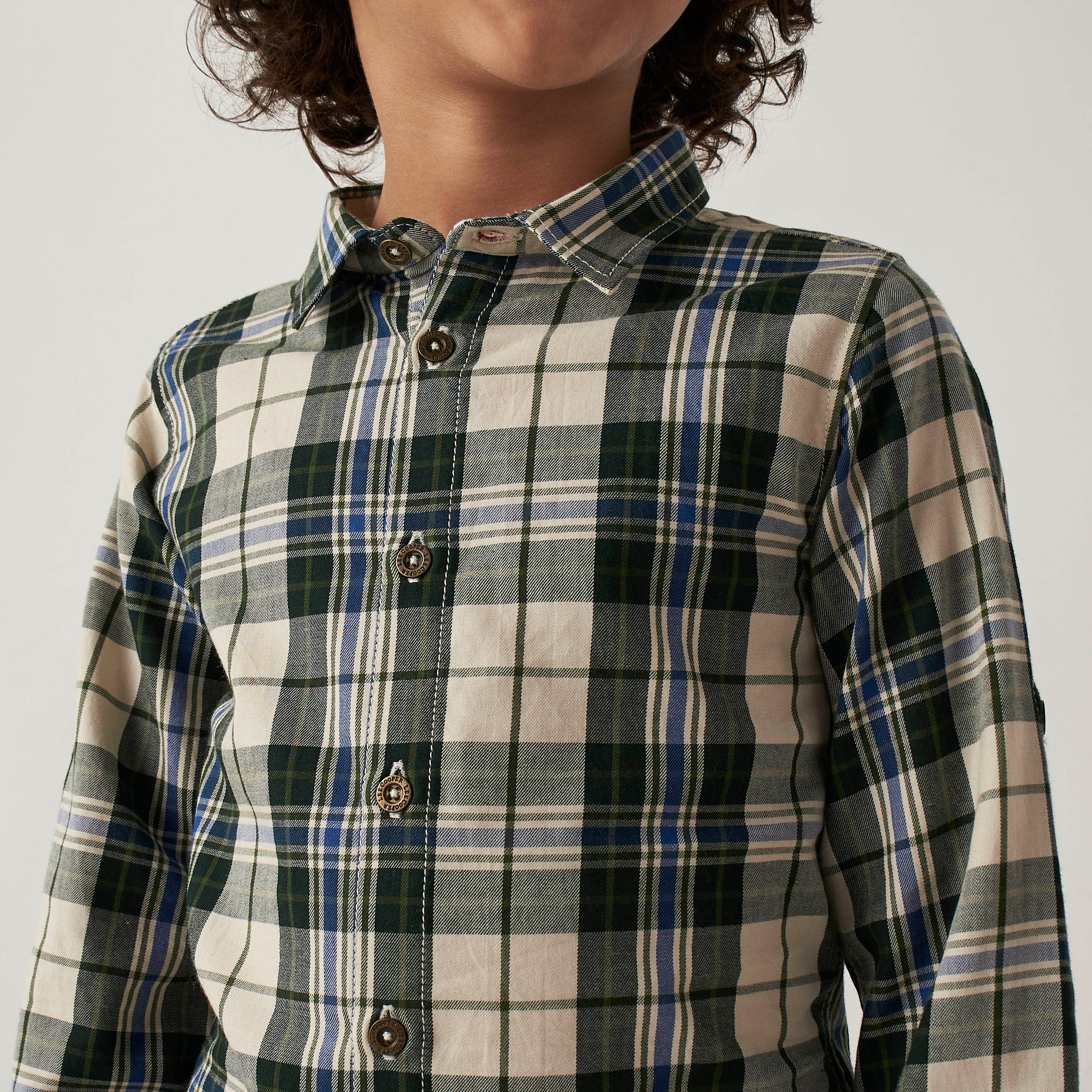 Lee Cooper Checked Shirt with Long Sleeves-boys-clothing-shirts-image-3