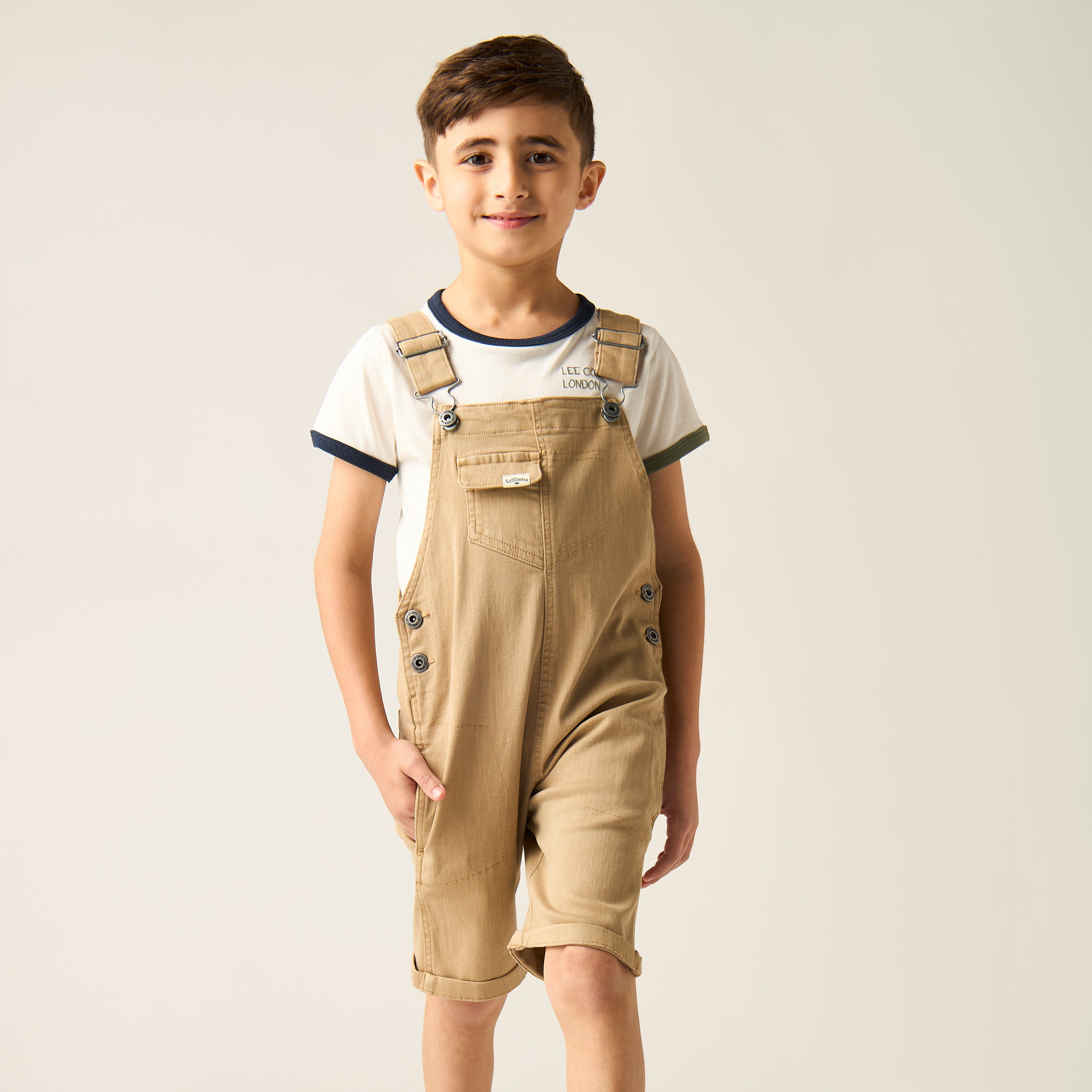 Buy Baby Boys Lee Cooper Printed T shirt and Dungaree Set Online Centrepoint Qatar