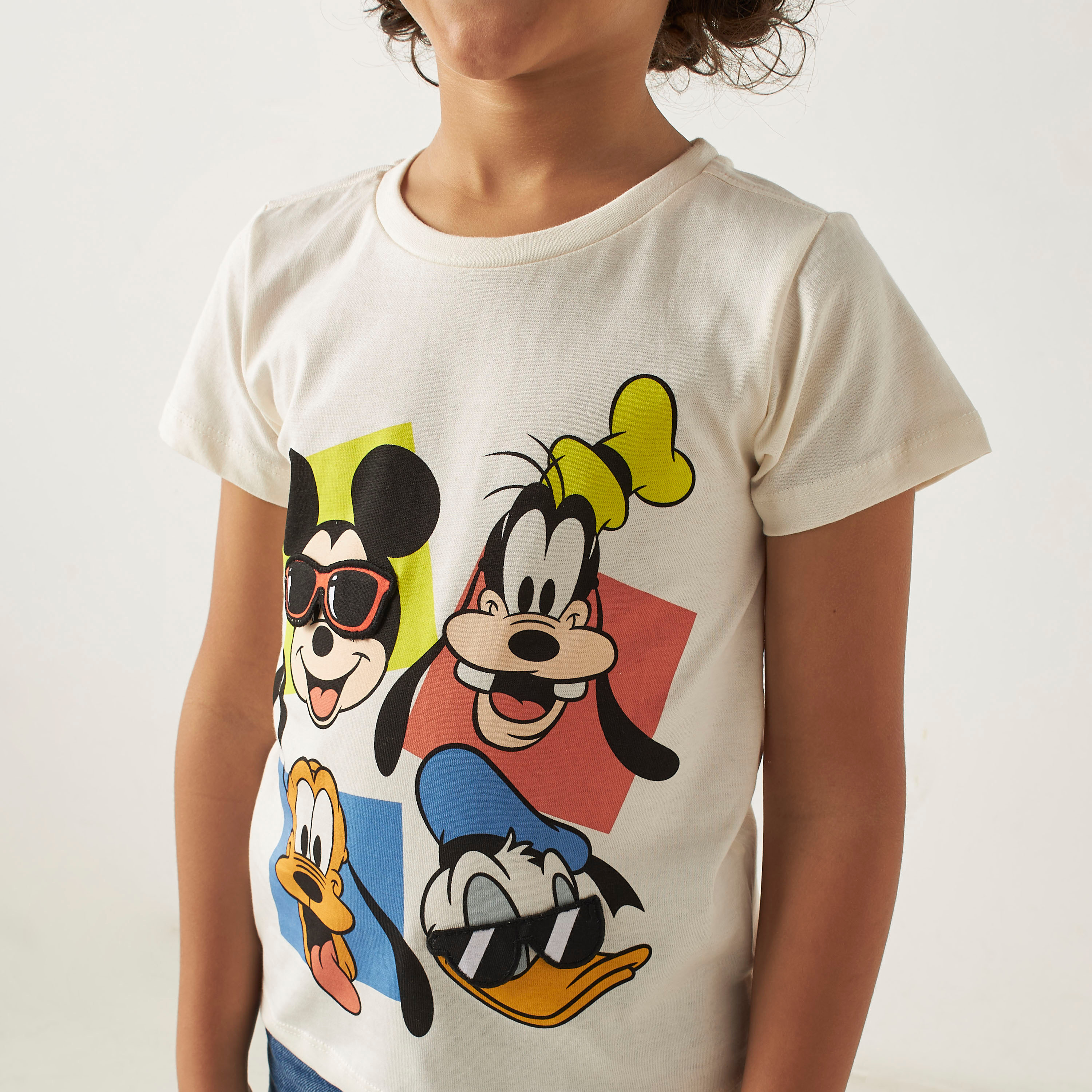 Disney Mickey and Friends Print Crew Neck T-shirt with Short Sleeves-boys-clothing-tshirtsandpolos-image-3