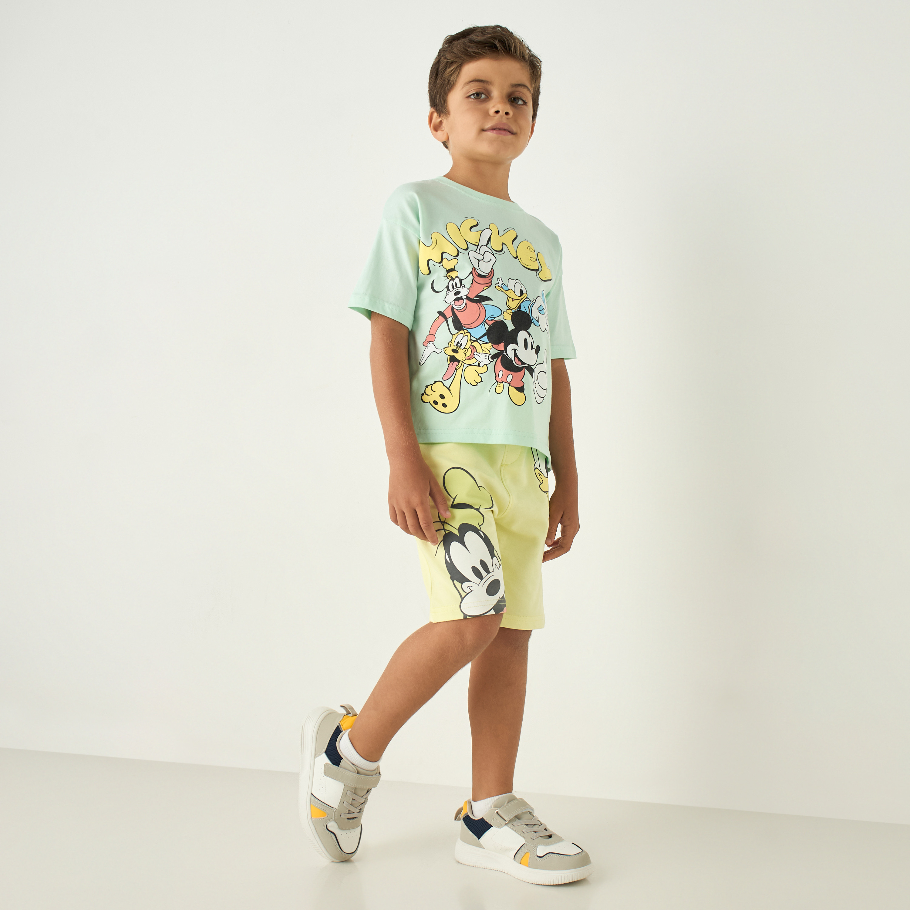 Disney Mickey Mouse and Donald Duck Print Shorts with Drawstring Closure-baby-boys-clothing-bottoms-shorts-image-2