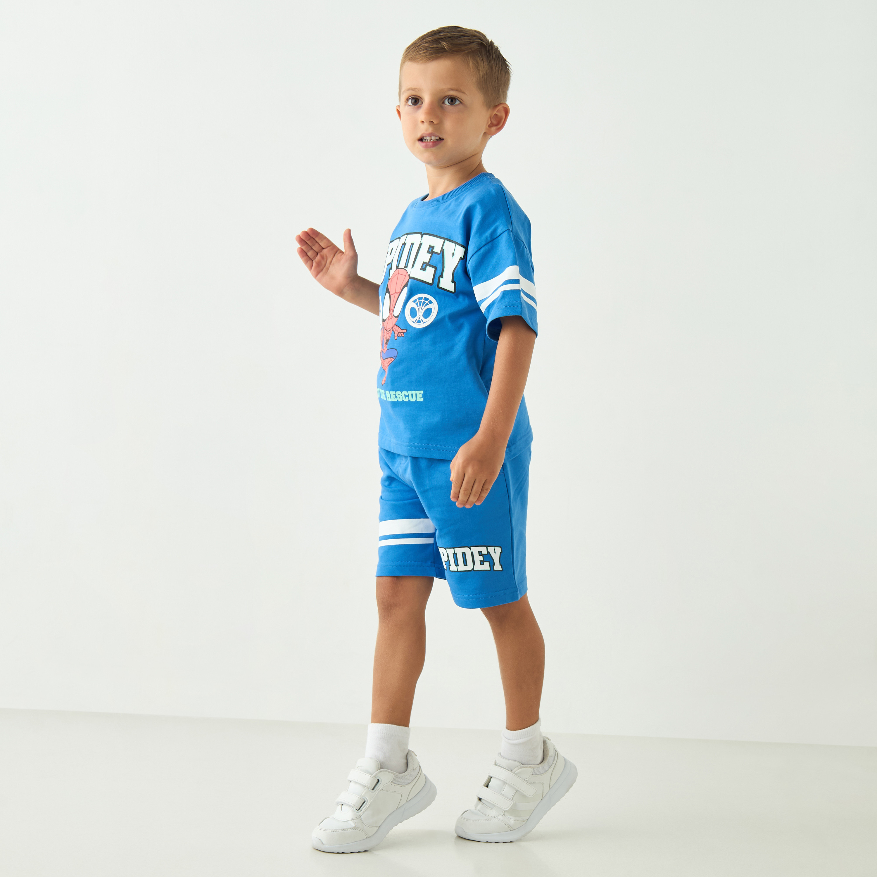 Spider-Man Print T-Shirt and Shorts Set-boys-clothing-setsandcoords-image-1