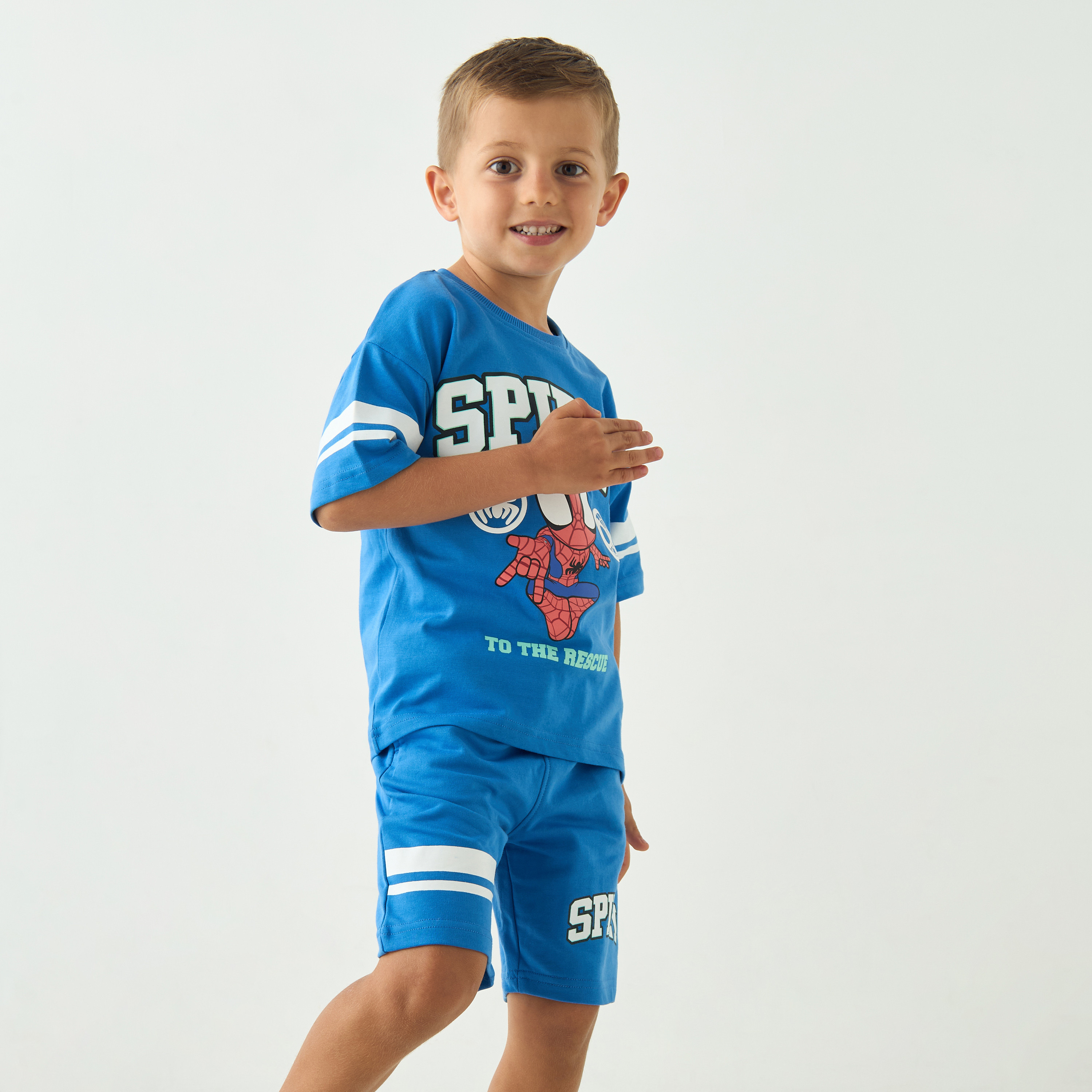 Spider-Man Print T-Shirt and Shorts Set-boys-clothing-setsandcoords-image-2