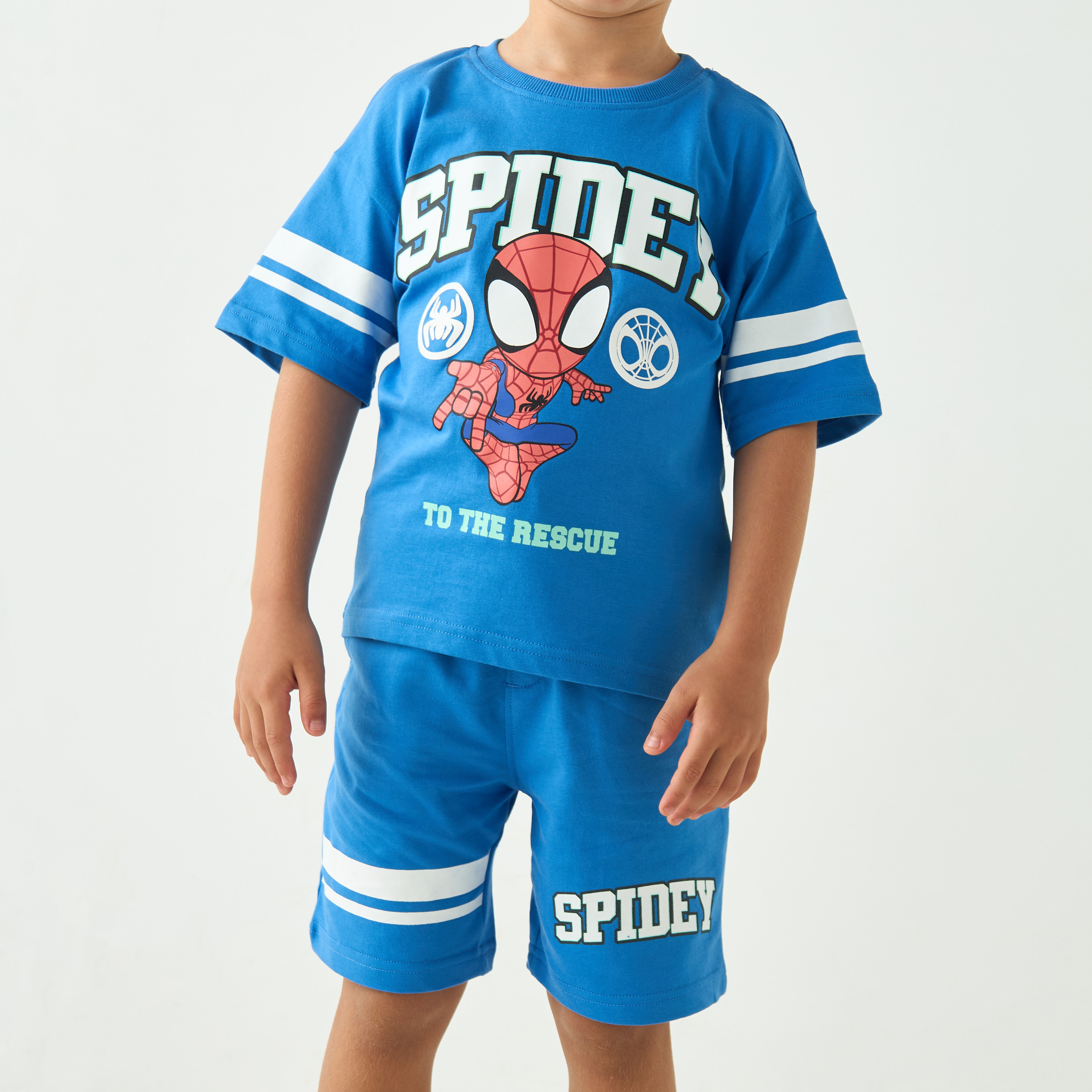Spider-Man Print T-Shirt and Shorts Set-boys-clothing-setsandcoords-image-5