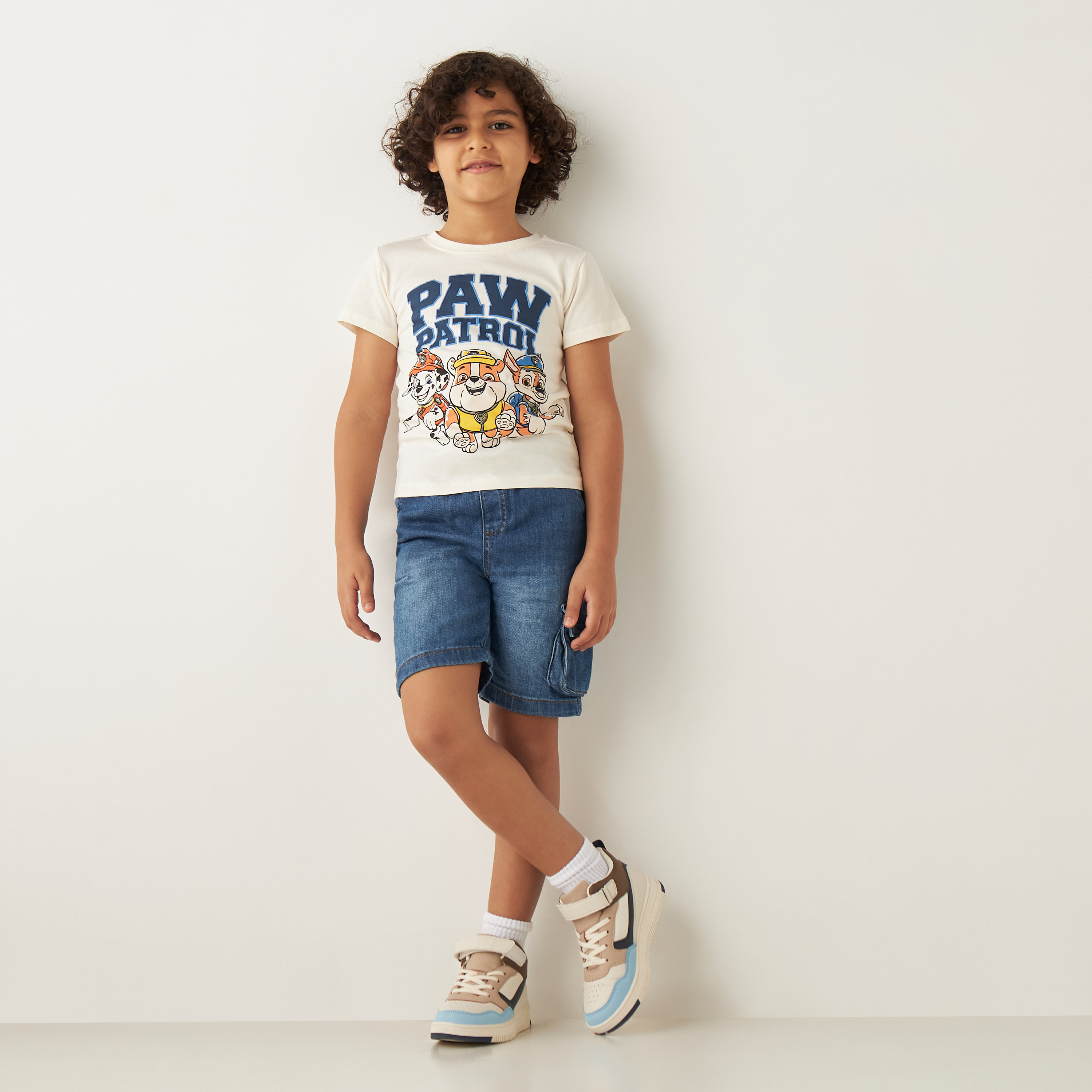Paw Patrol Print T-shirt with Crew Neck-boys-clothing-tshirtsandpolos-image-2