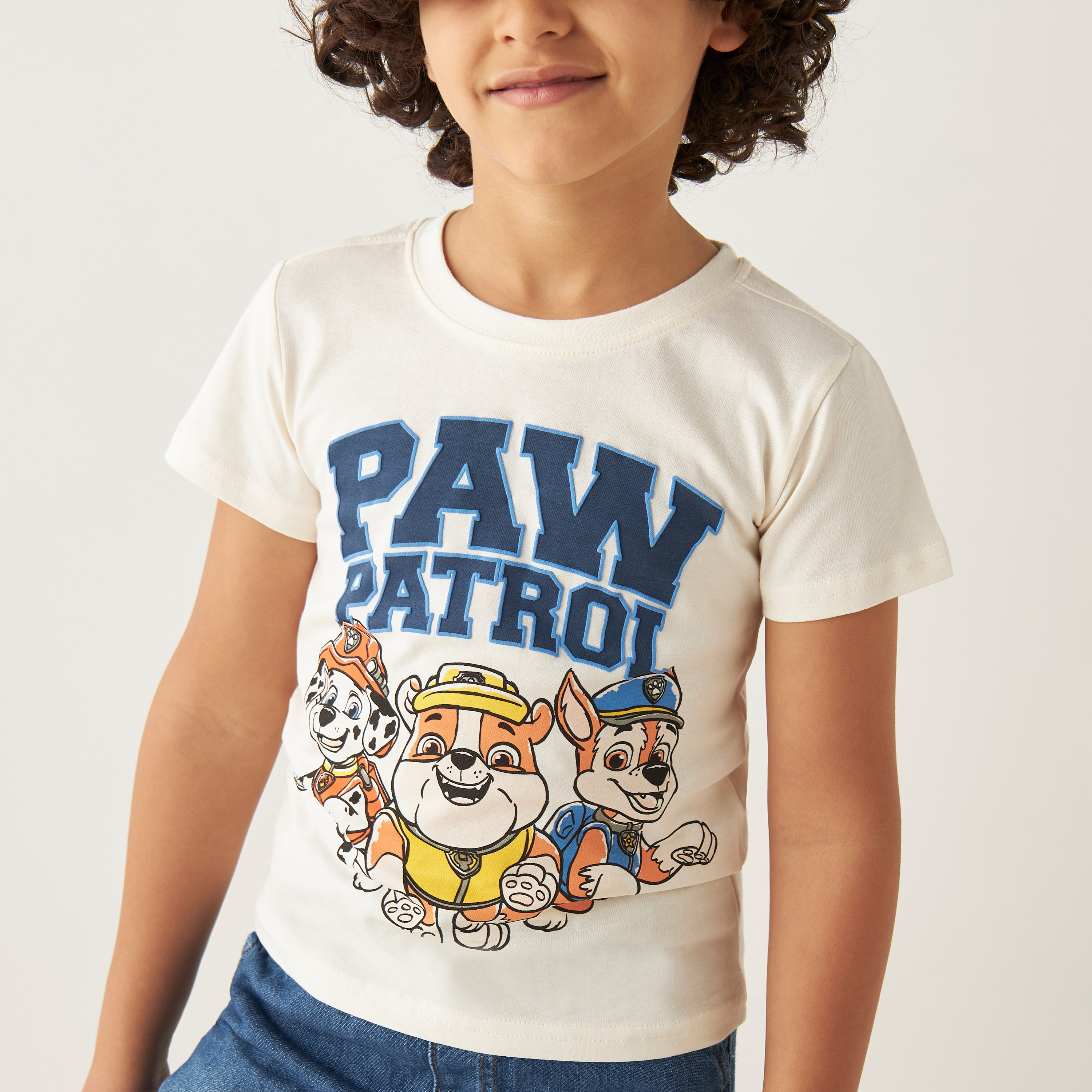 Paw Patrol Print T-shirt with Crew Neck-boys-clothing-tshirtsandpolos-image-4