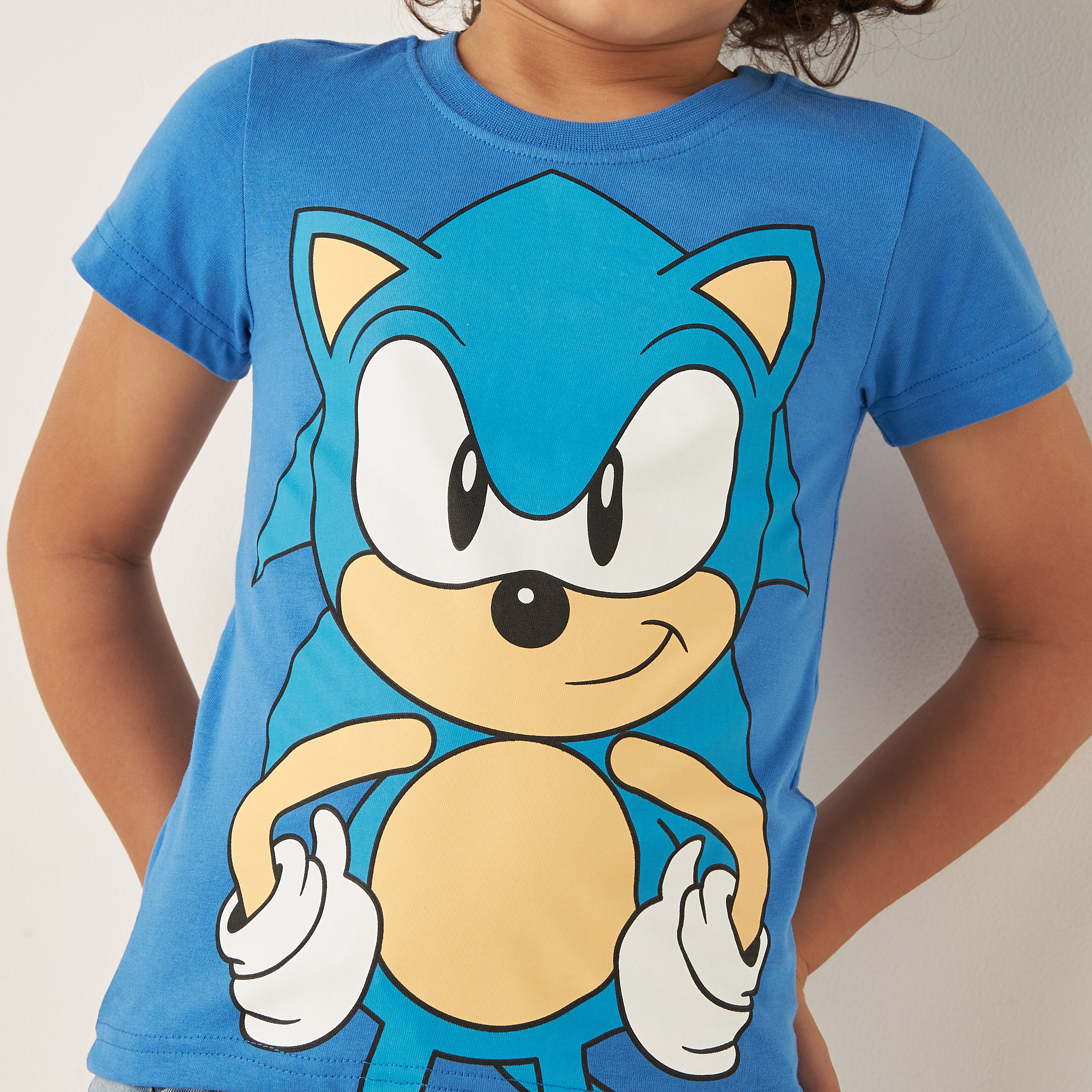 SEGA Sonic the Hedgehog Print T-shirt with Short Sleeves and Crew Neck-boys-clothing-tshirtsandpolos-image-4