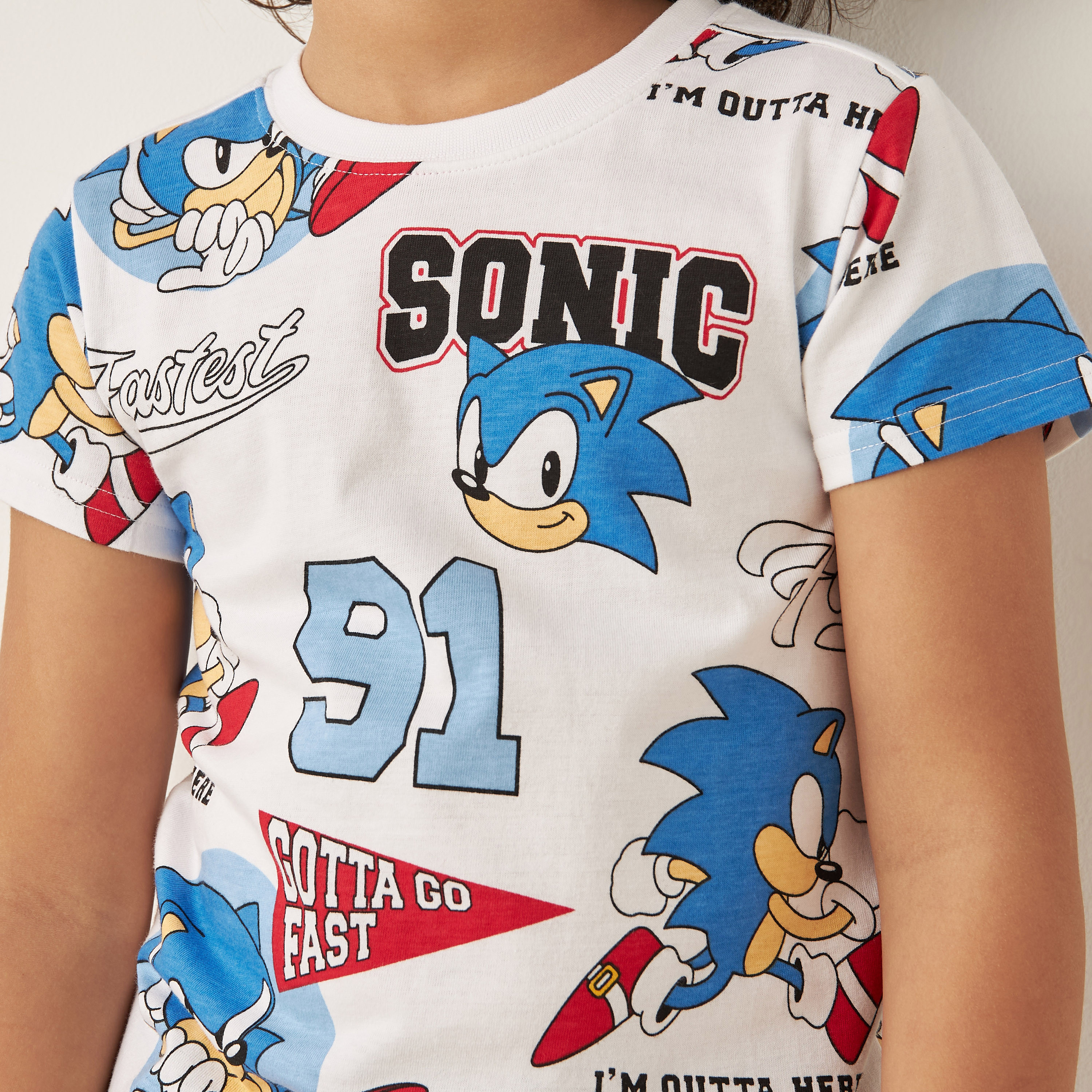 SEGA All-Over Sonic the Hedgehog Print T-shirt with Short Sleeves and Crew Neck-boys-clothing-tshirtsandpolos-image-4