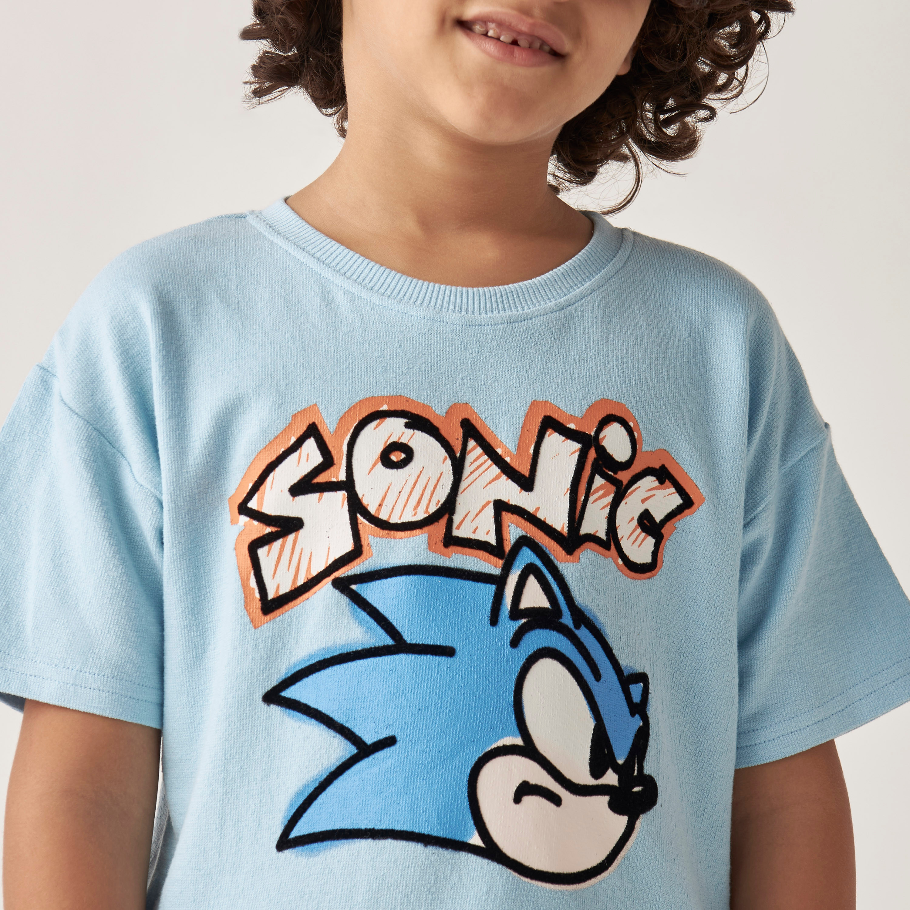 SEGA Sonic the Hedgehog Print T shirt and Shorts Set