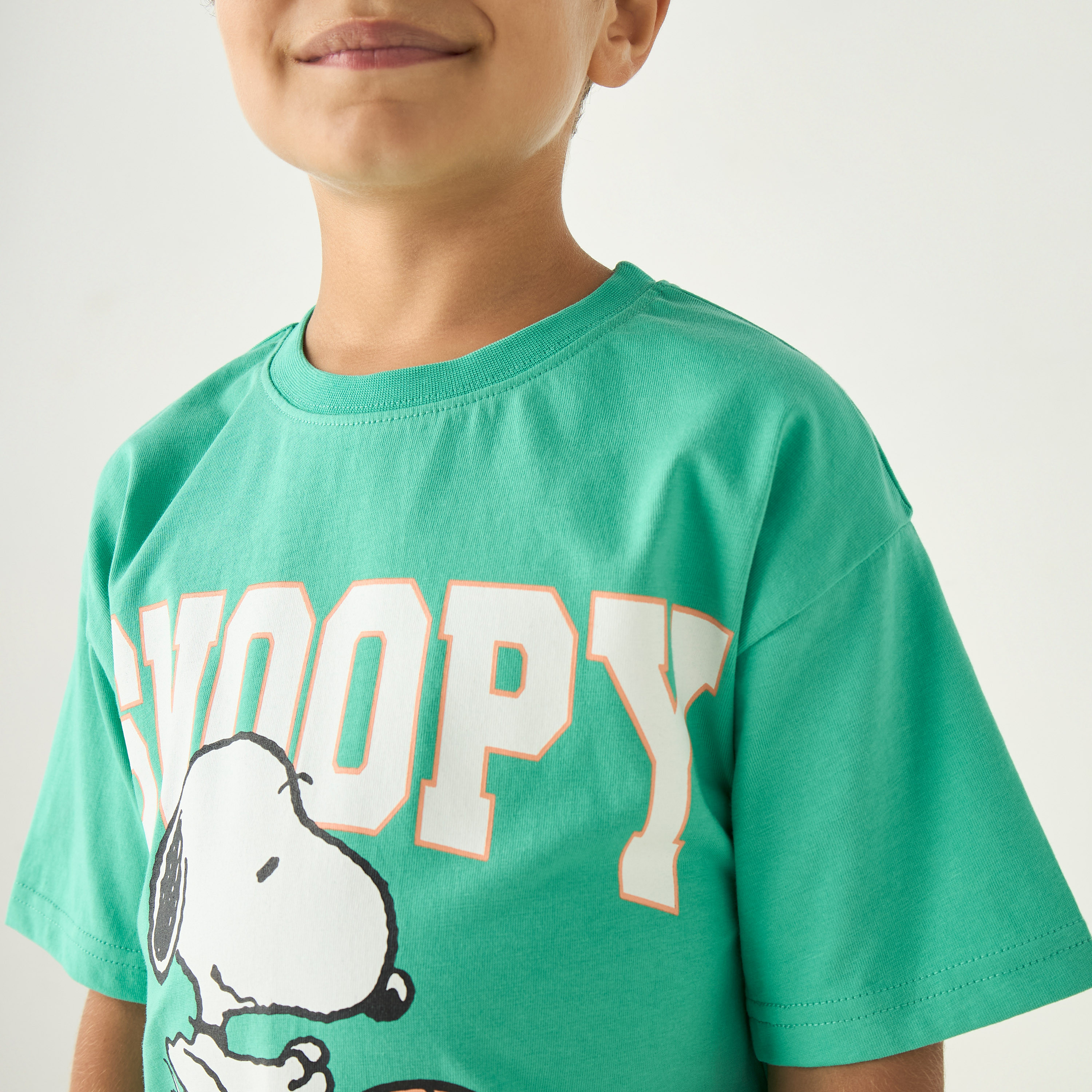 Snoopy Print T-shirt and Shorts Set-boys-clothing-setsandcoords-image-5