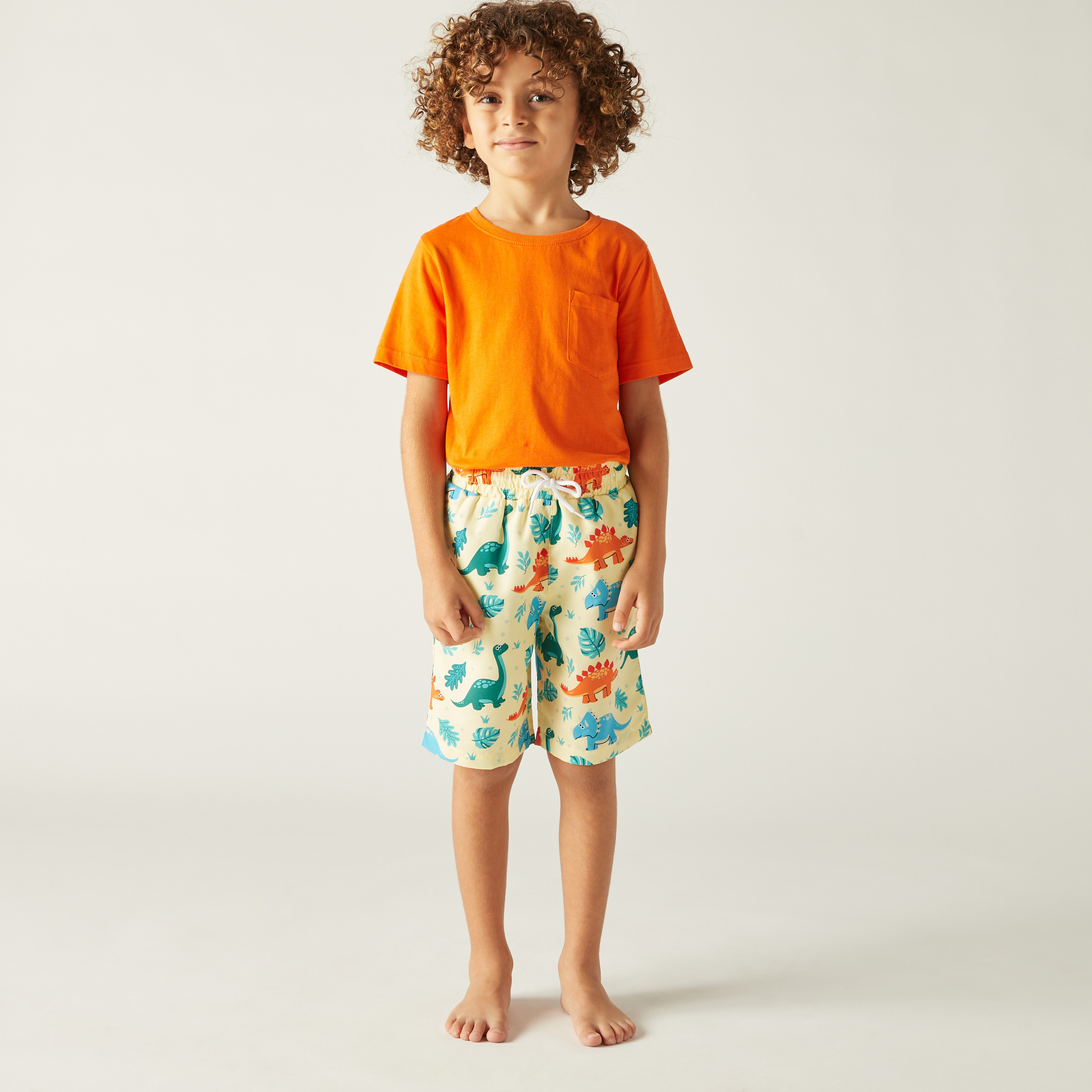 Juniors All-Over Dinosaur Print Swim Shorts with Drawstring Closure-baby-boys-clothing-swimwear-image-2