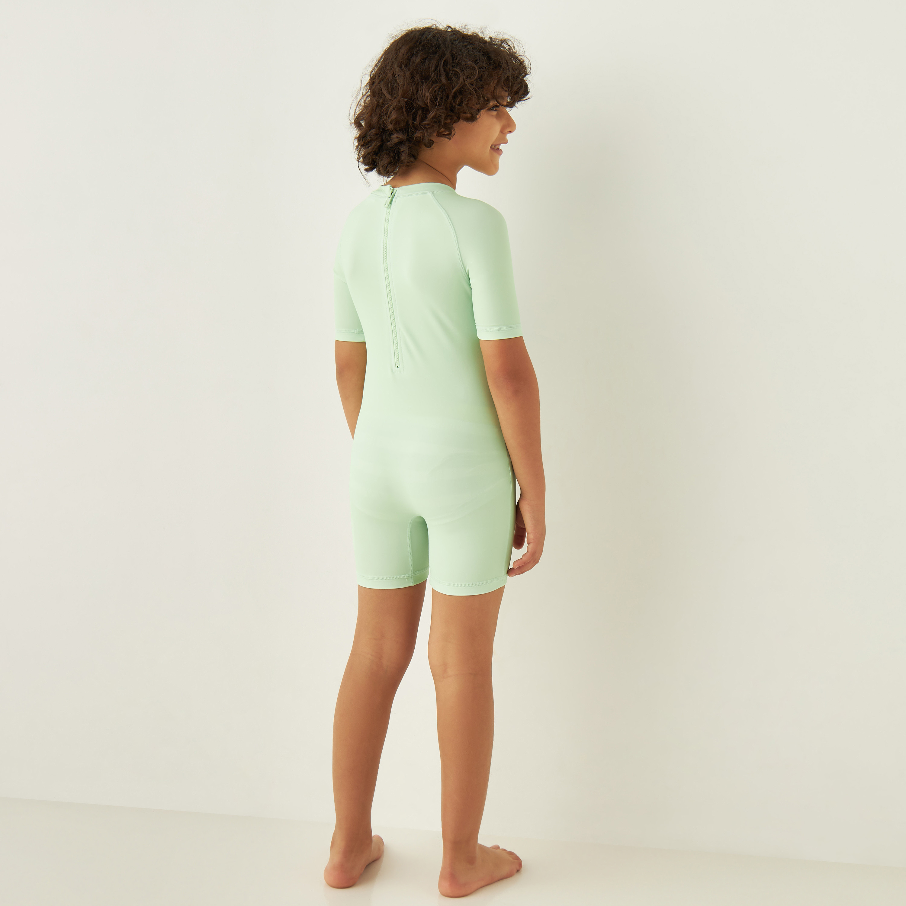 Mickey Mouse Print Swimsuit with Raglan Sleeves-baby-boys-clothing-swimwear-image-3