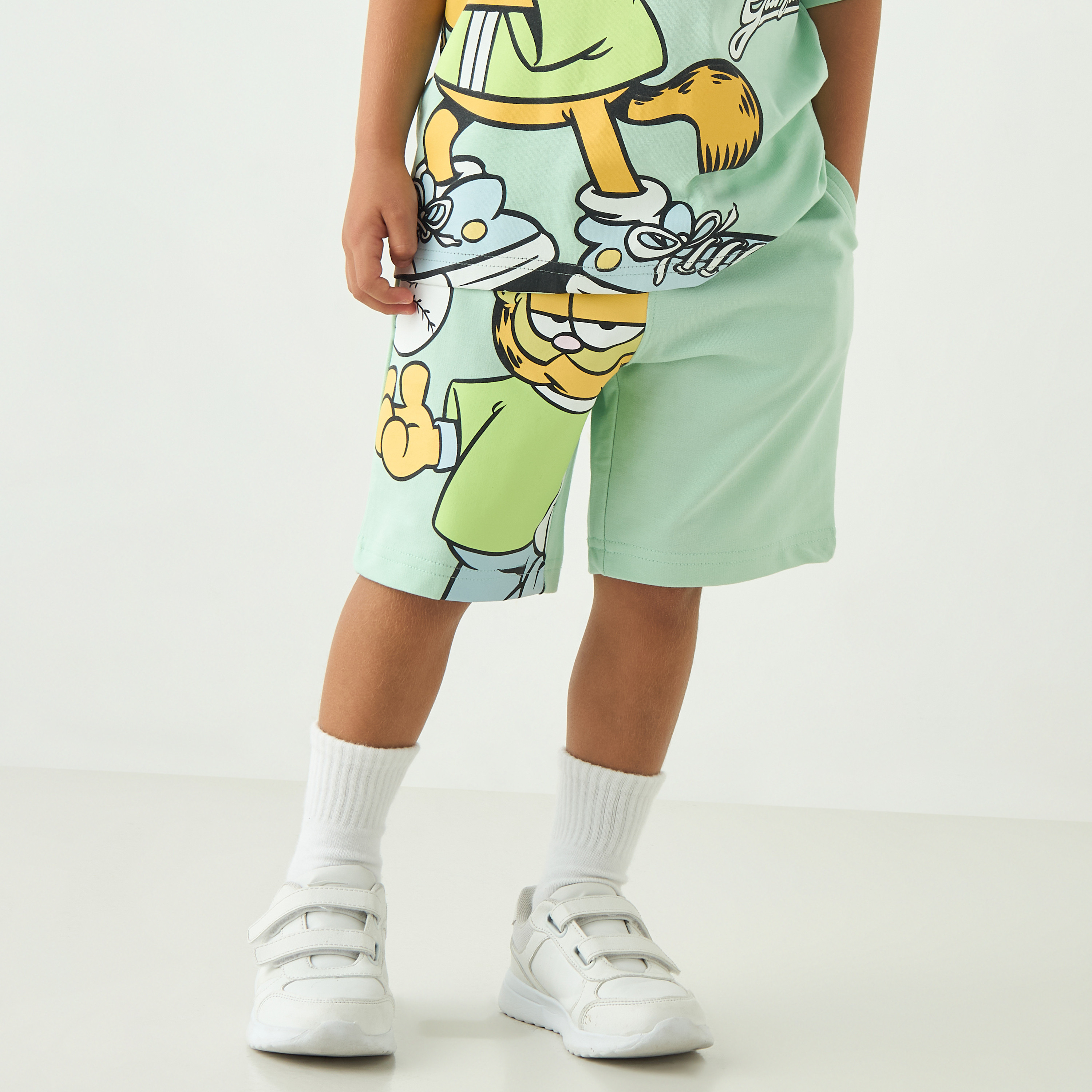 Garfield Print T-Shirt and Shorts Set-boys-clothing-setsandcoords-image-3