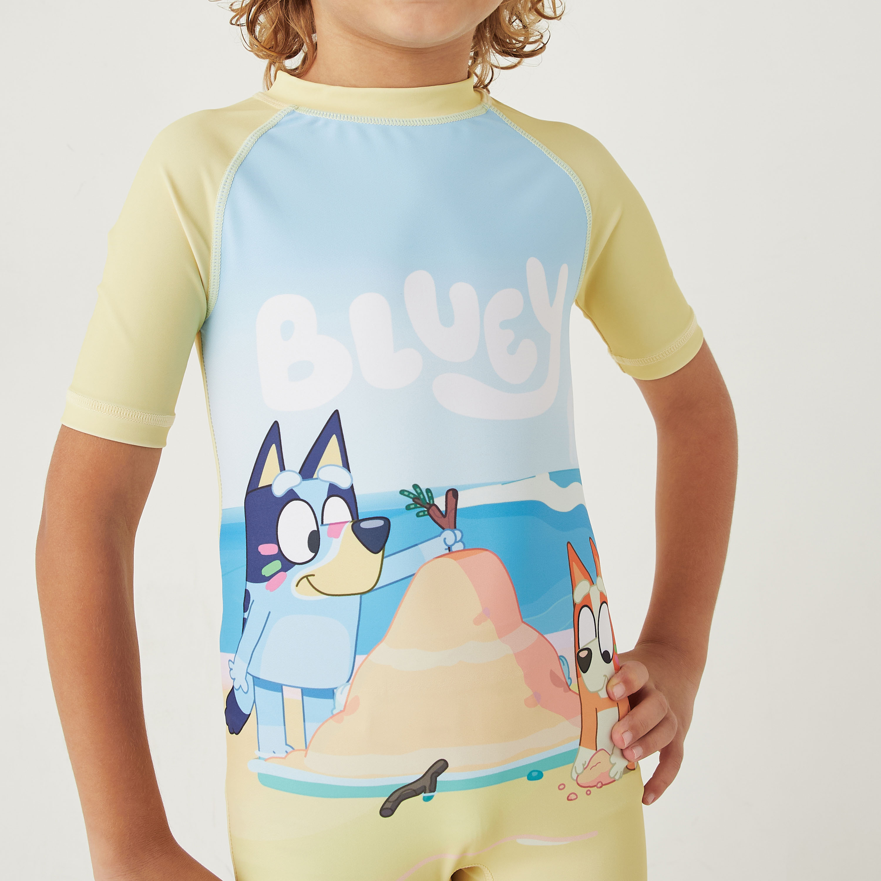 Bluey Printed Swimsuit with Raglan Sleeves and Zip Closure-sports-gear-swimming-boy-image-4