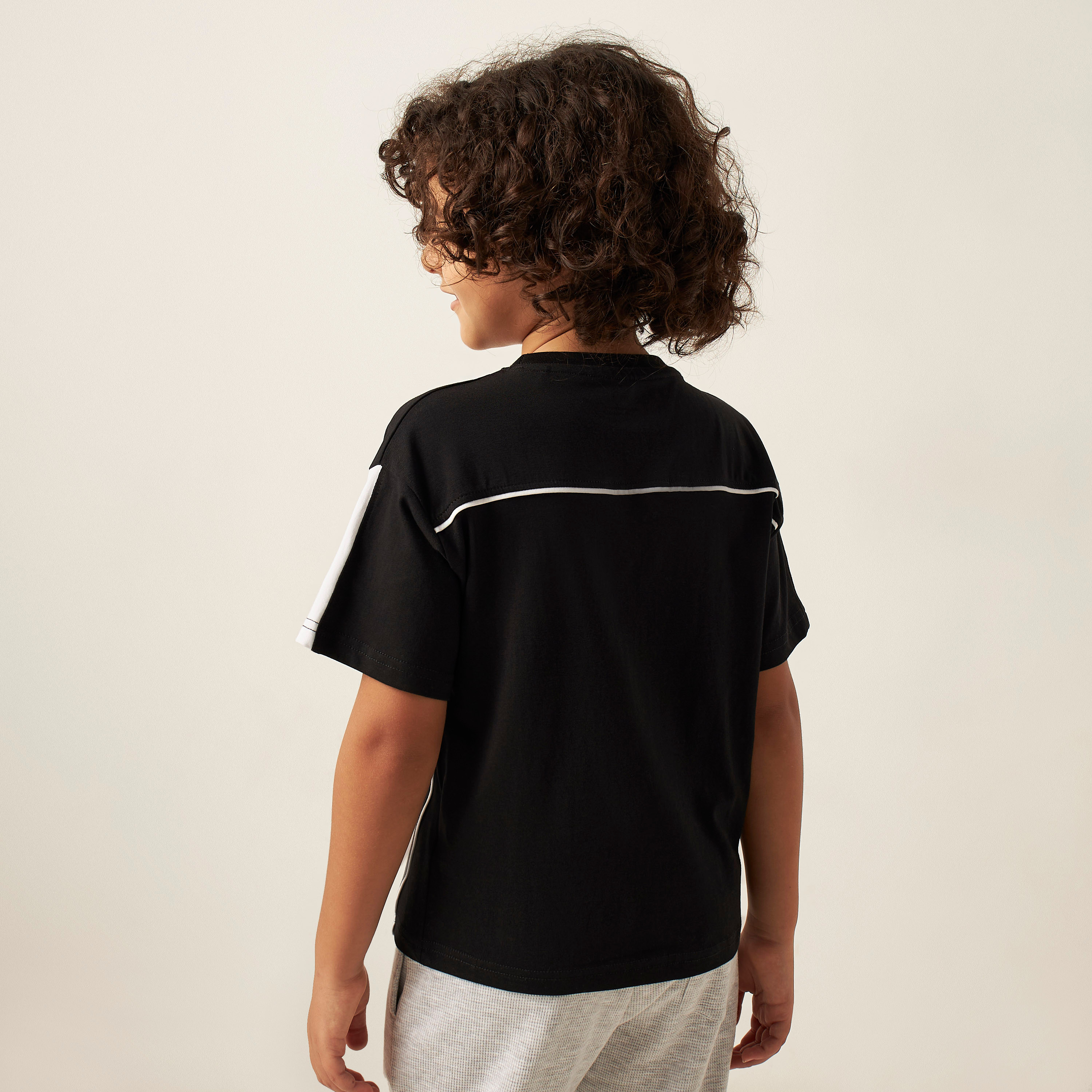 Kappa Logo Applique Crew Neck T-shirt with Short Sleeves-boys-clothing-tshirtsandpolos-image-4