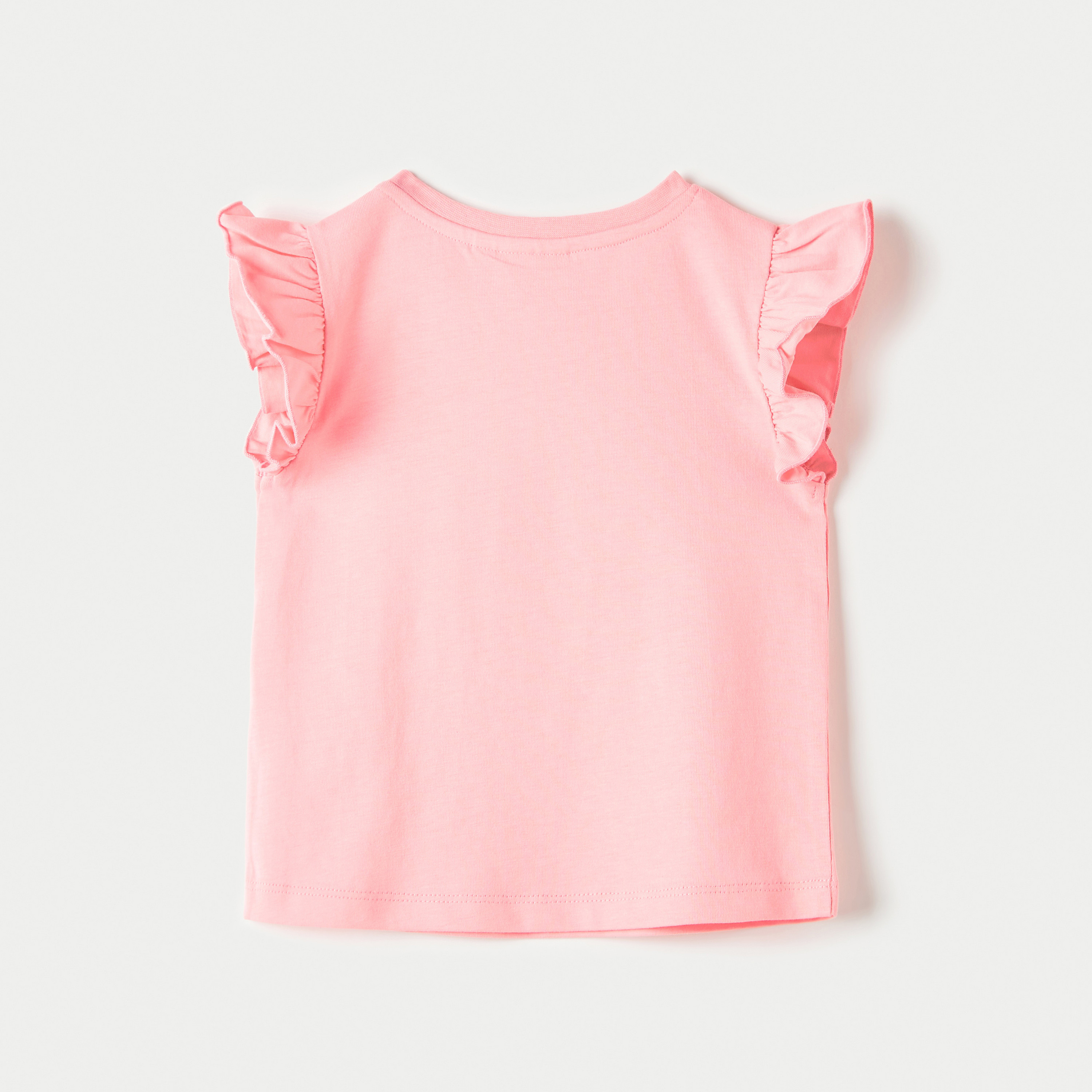 Juniors Unicorn Print T-shirt with Ruffle Detail-baby-girls-clothing-tshirts-image-4