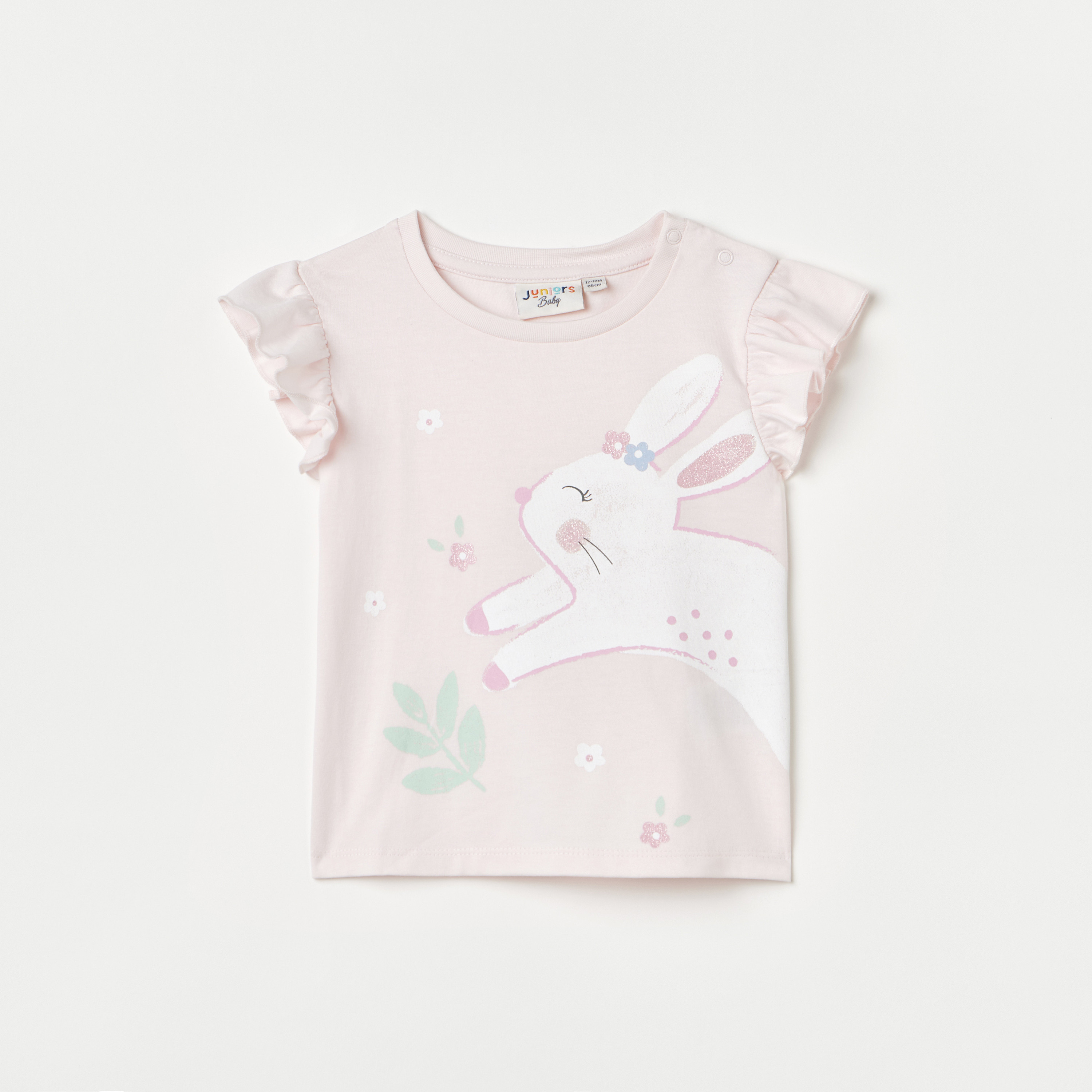 تيشيرت بكشكش وطبعات أرنب من جونيورز-baby-girls-clothing-tshirts-image-1