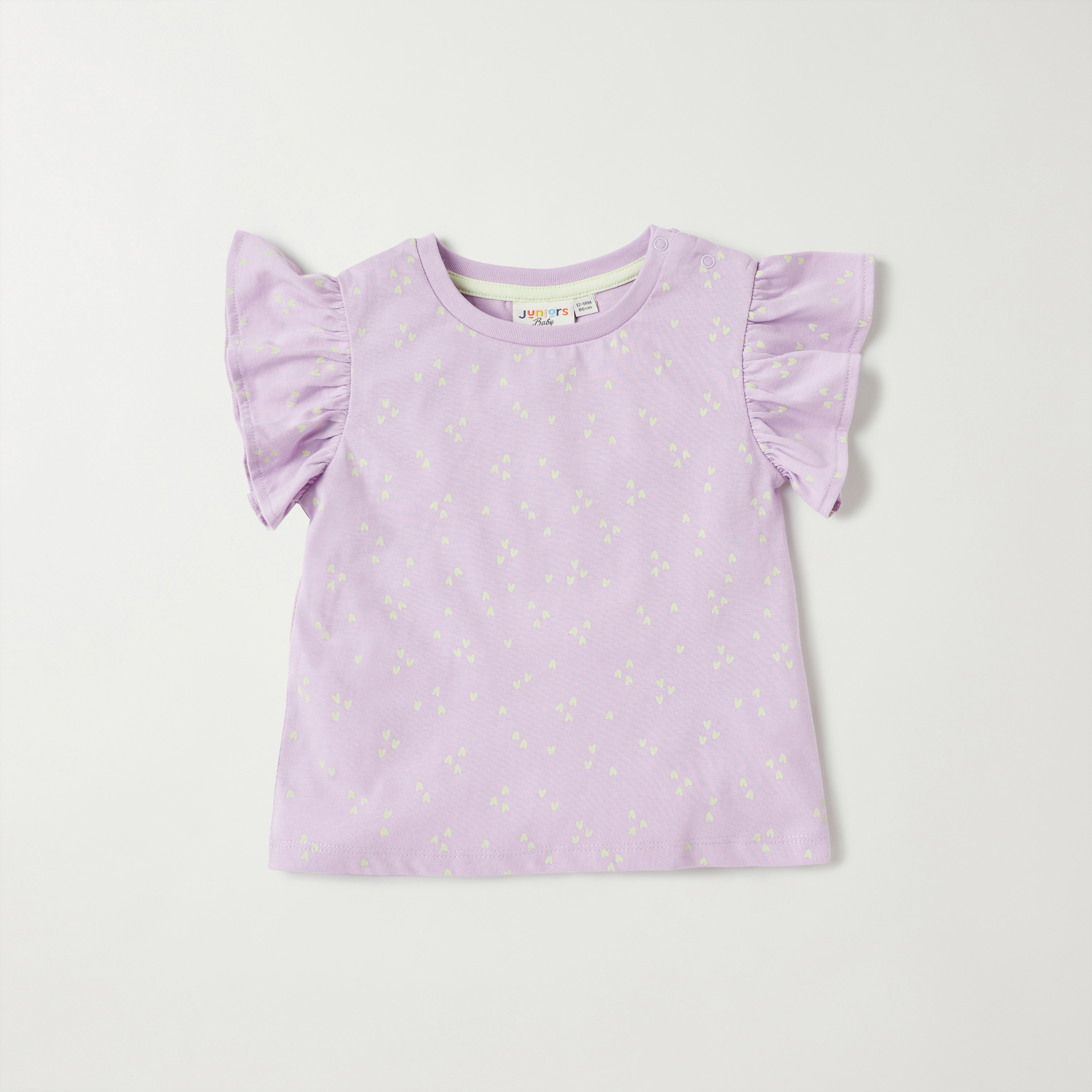 Juniors Printed T-shirt with Crew Neck and Cap Sleeves - Set of 3-baby-girls-clothing-multipacks-image-4