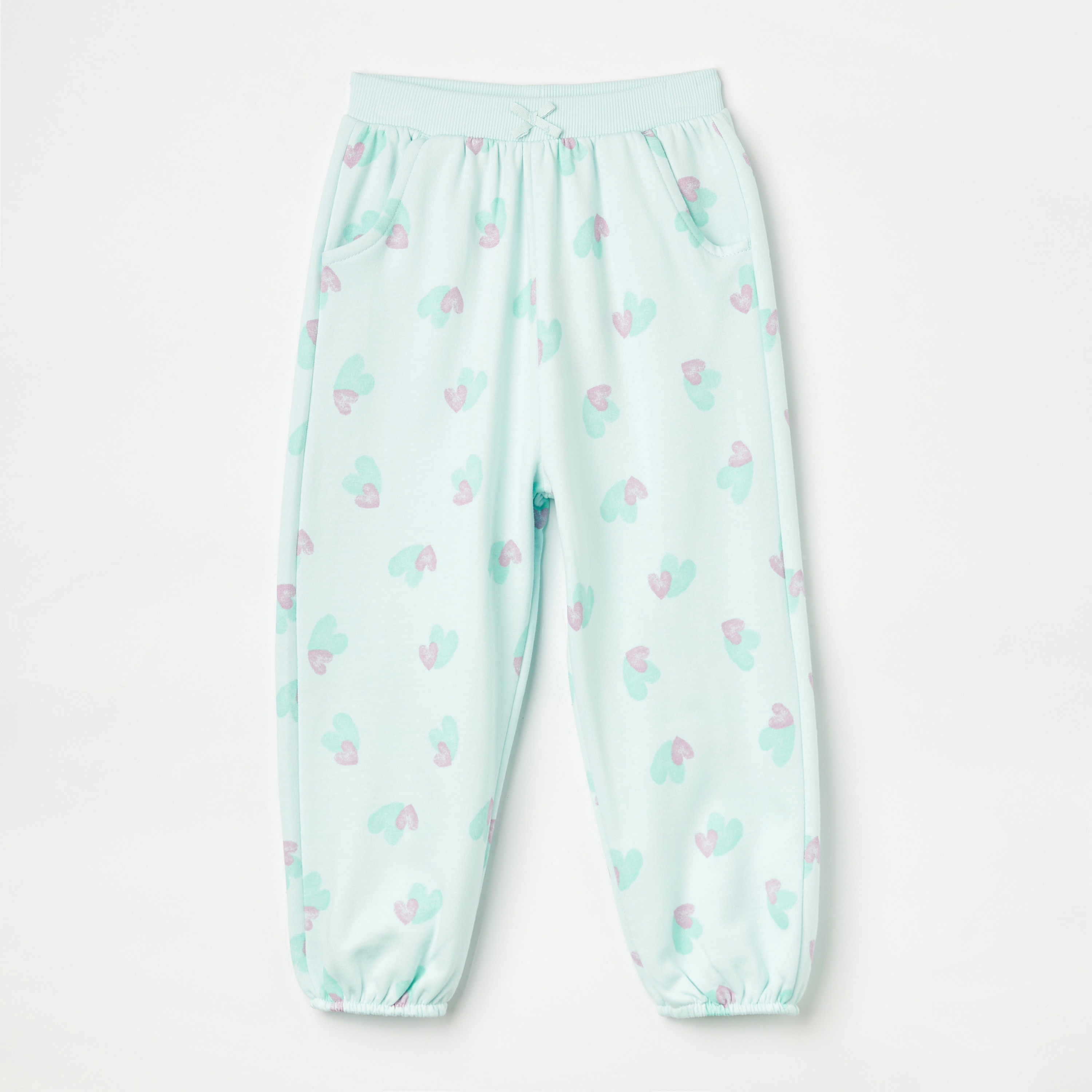 Juniors All-Over Heart Print Joggers with Pockets-baby-girls-clothing-bottoms-joggersandtrackpants-image-1