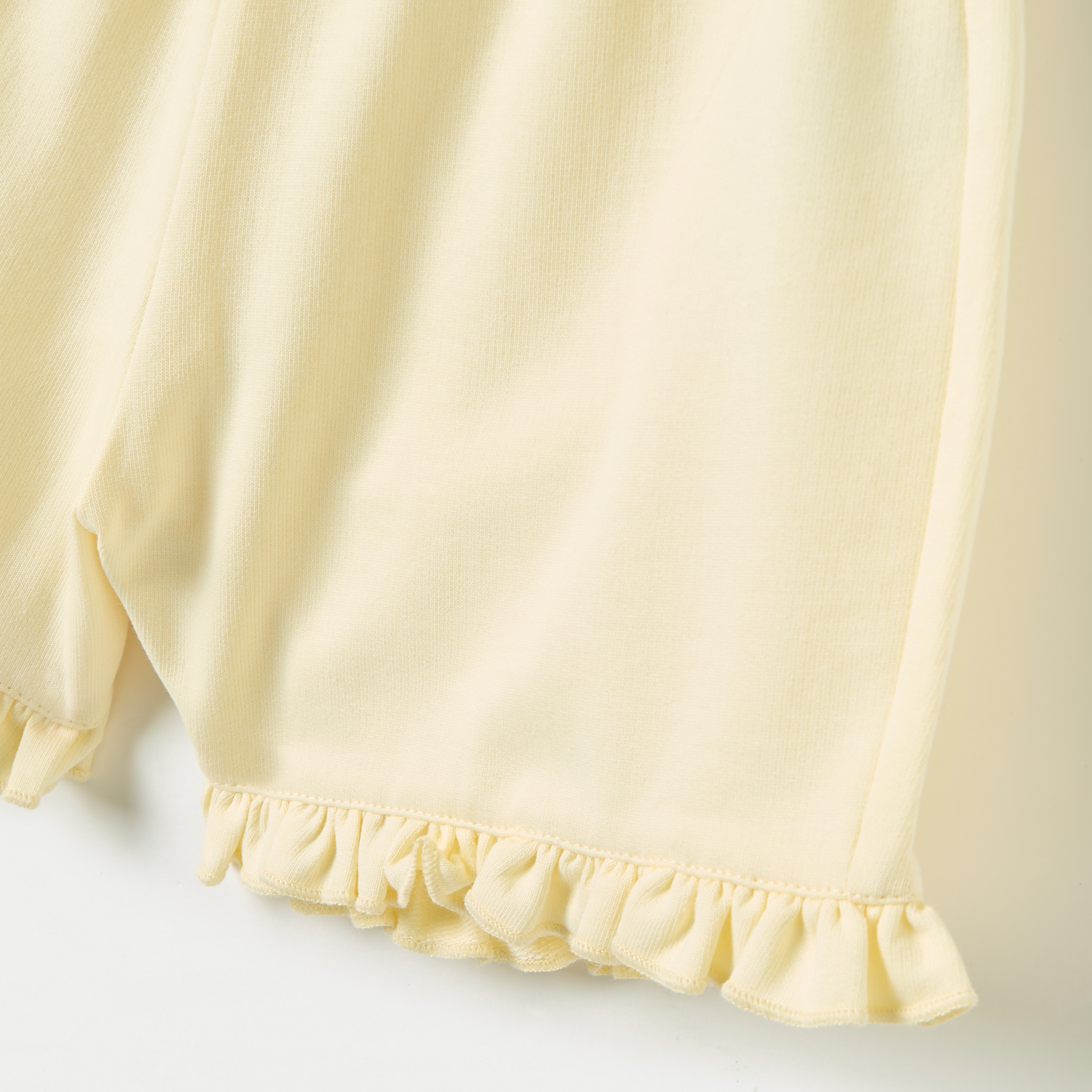 Juniors Solid Shorts with Frill Detail Hems and Elasticated Waistband-baby-girls-clothing-bottoms-shorts-image-4
