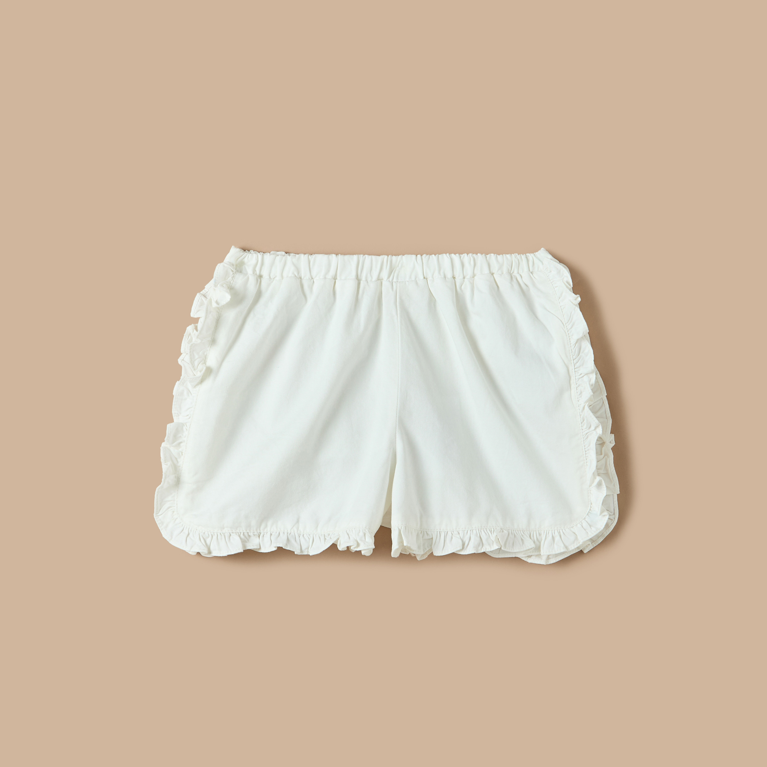Juniors Solid Shorts with Elasticated Waistband-baby-girls-clothing-bottoms-shorts-image-1