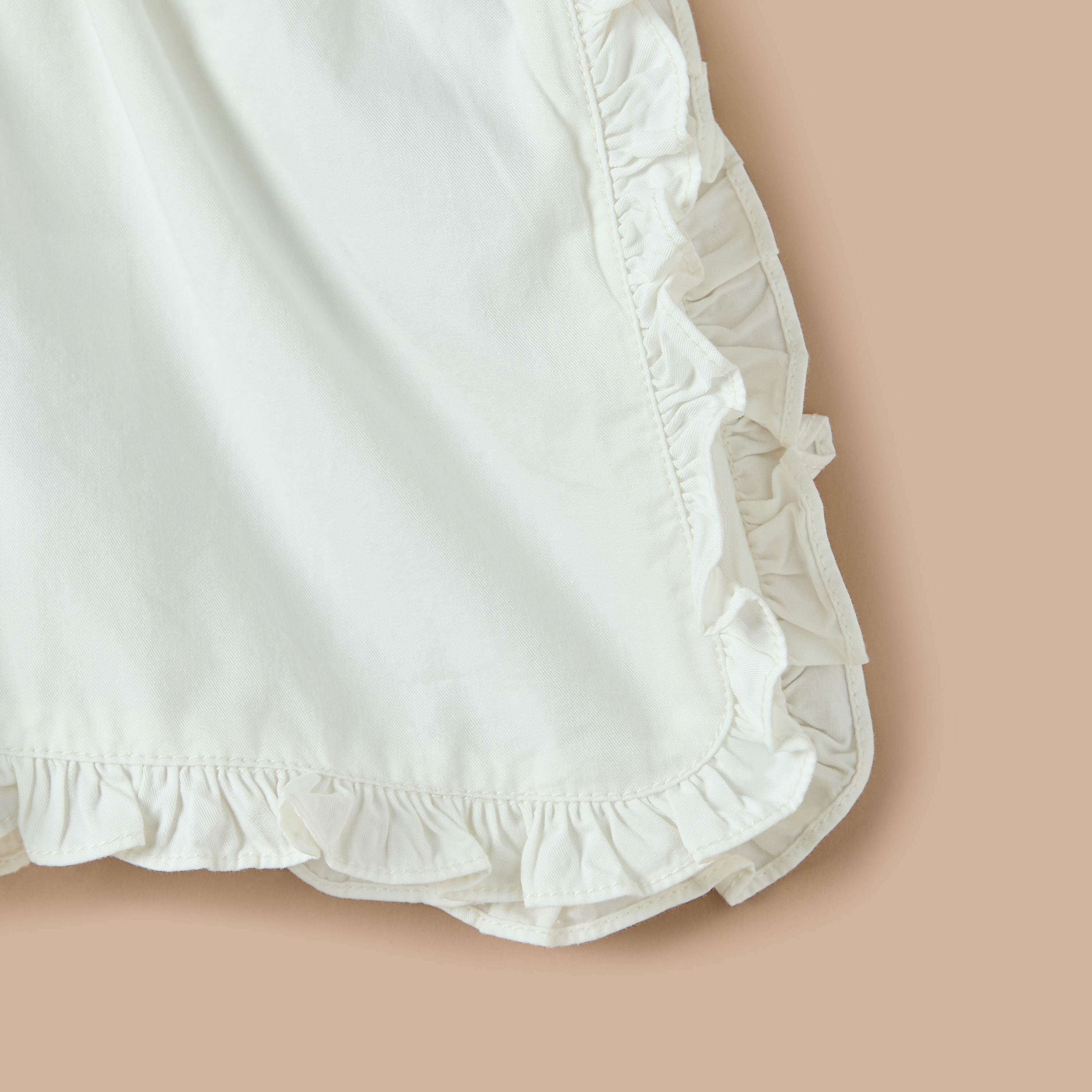 Juniors Solid Shorts with Elasticated Waistband-baby-girls-clothing-bottoms-shorts-image-3