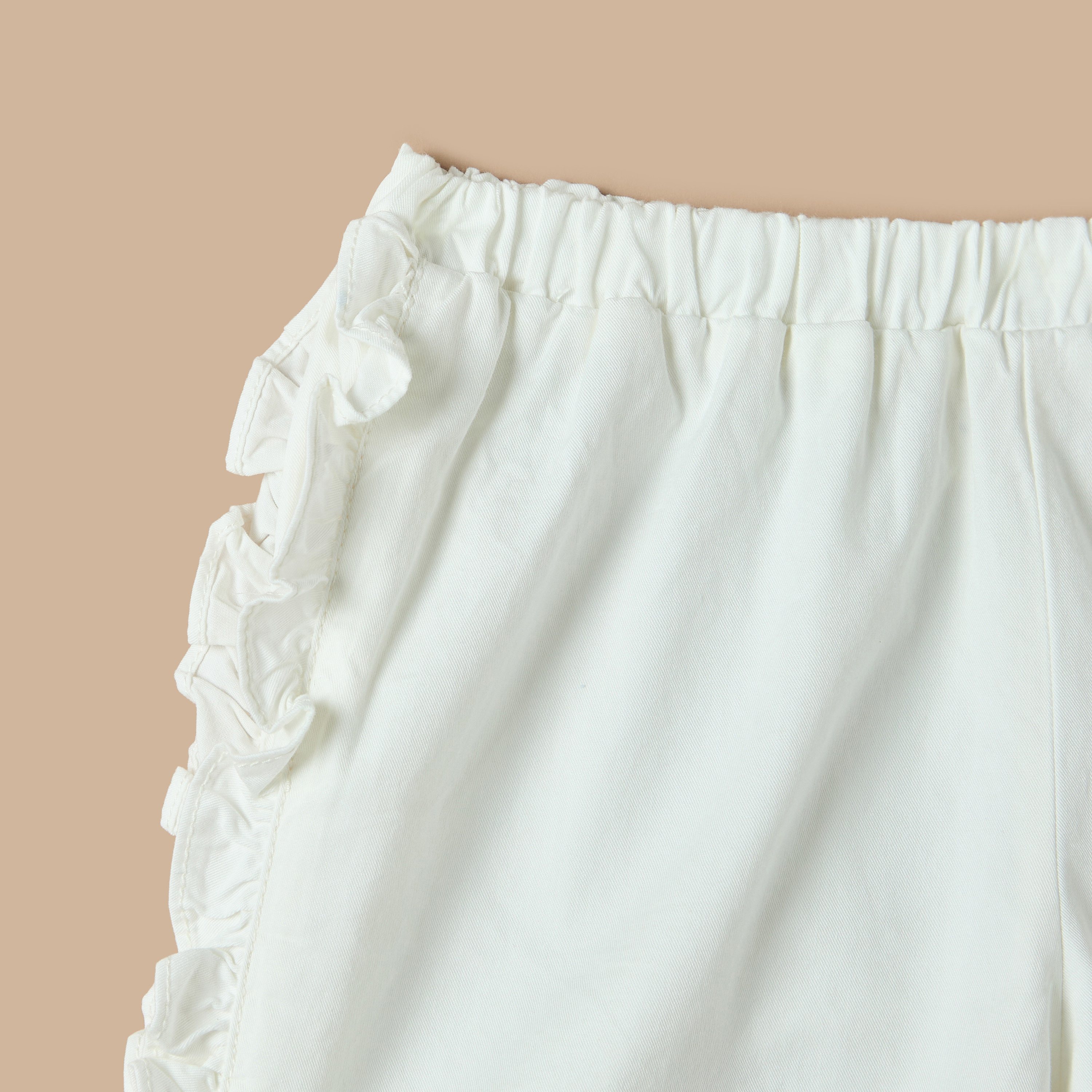Juniors Solid Shorts with Elasticated Waistband-baby-girls-clothing-bottoms-shorts-image-4