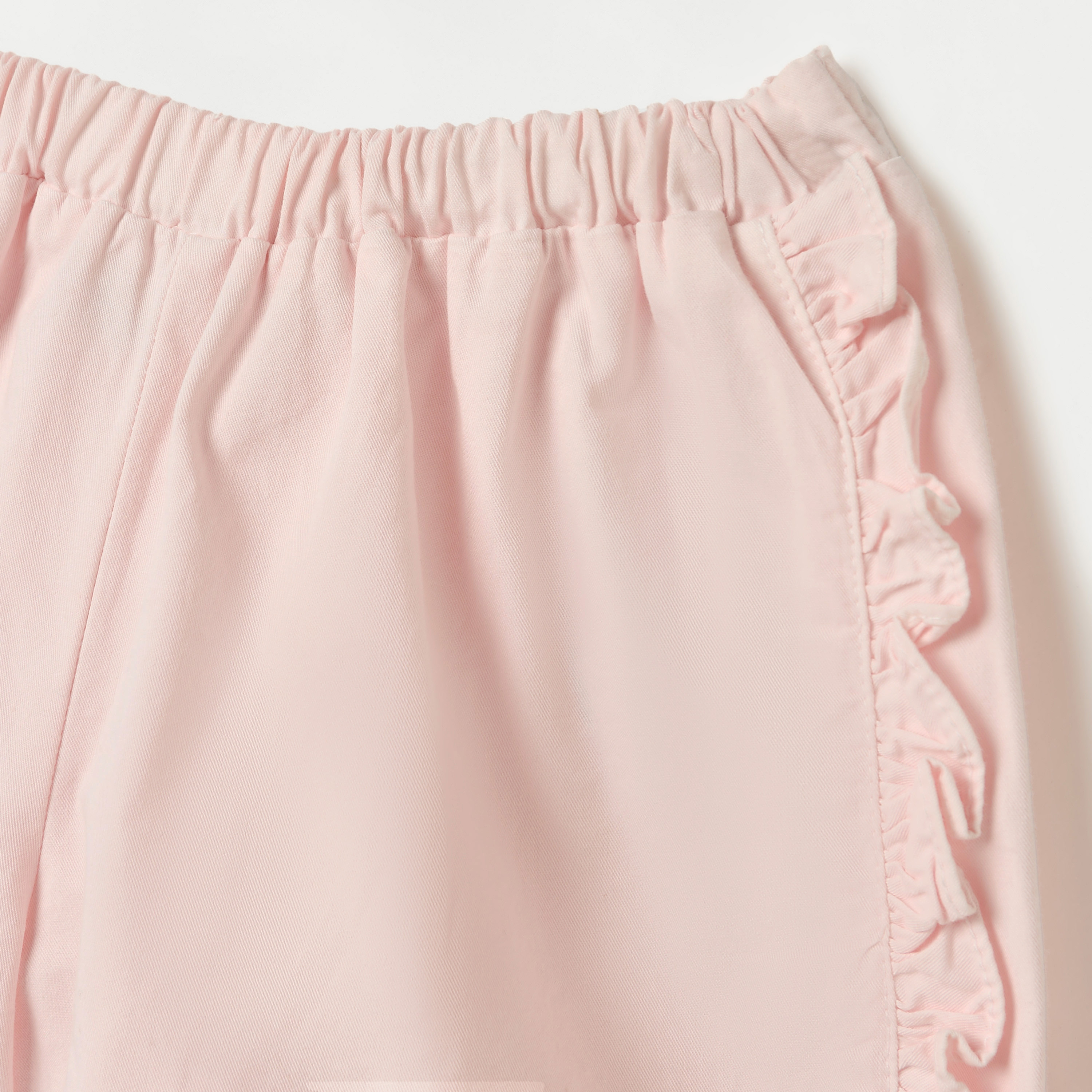 Juniors Solid Shorts with Ruffle Detail and Elasticated Waistband-baby-girls-clothing-bottoms-shorts-image-3