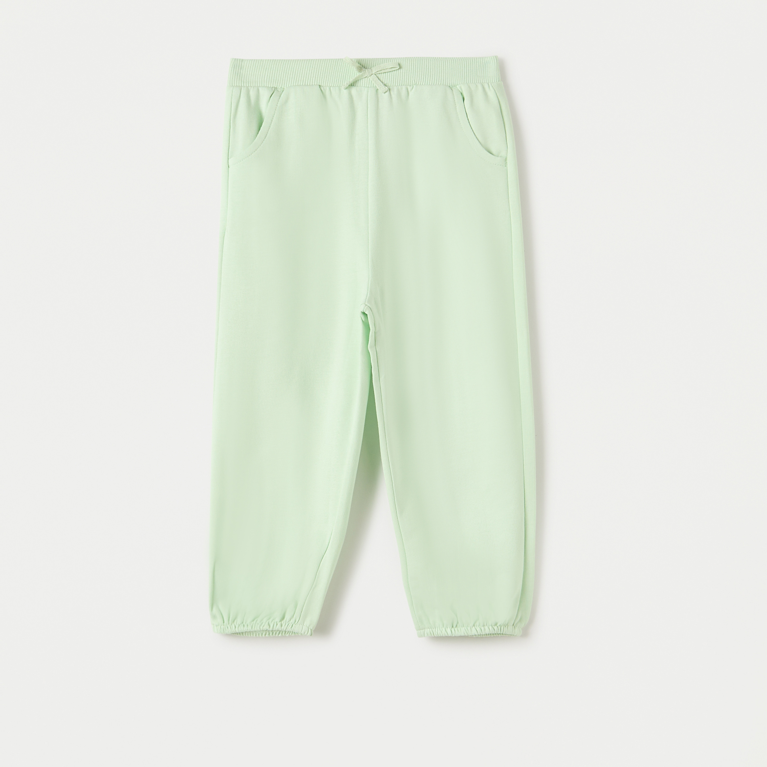 بنطلون رياضي سادة بخصر مطاطي من جونيورز-baby-girls-clothing-bottoms-joggersandtrackpants-image-1
