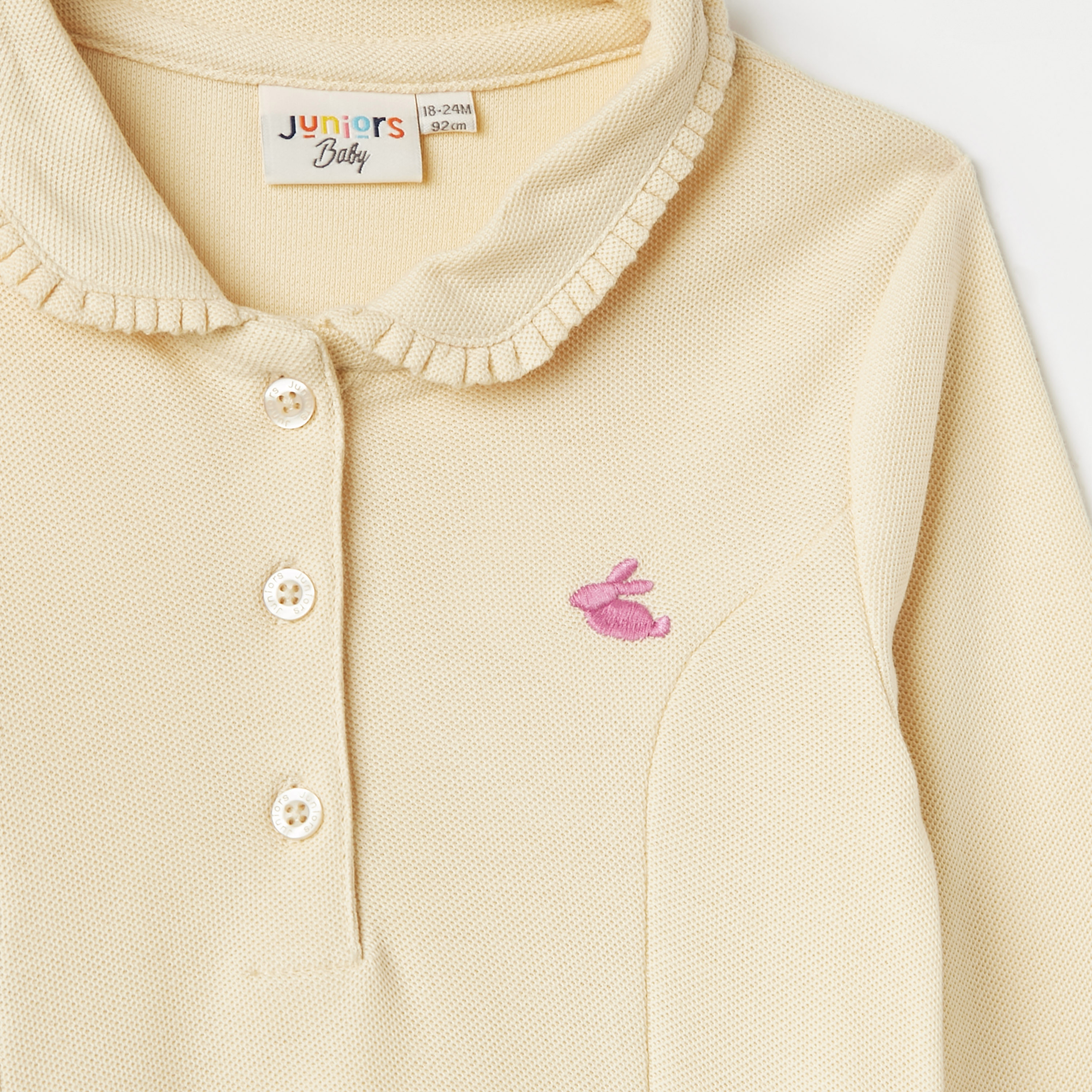 فستان بولو سادة بأكمام طويلة من جونيورز-baby-girls-clothing-dressesandjumpsuits-image-2
