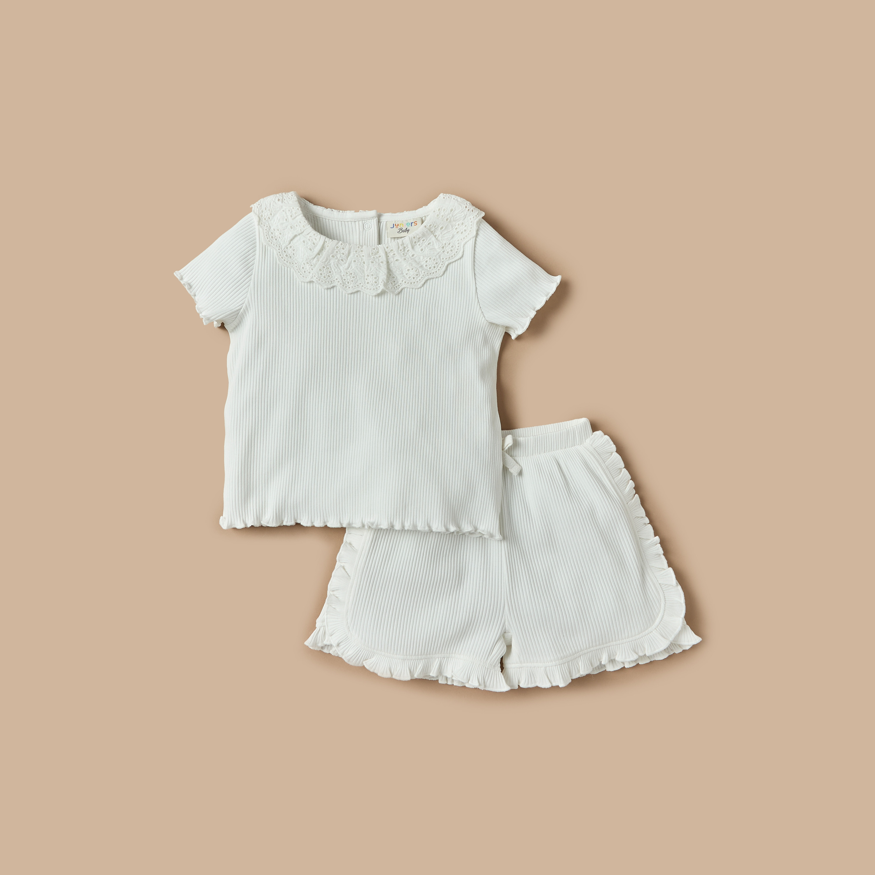 طقم شورت وبلوزة مضلعة من جونيورز-baby-girls-clothing-setsandcoords-image-1