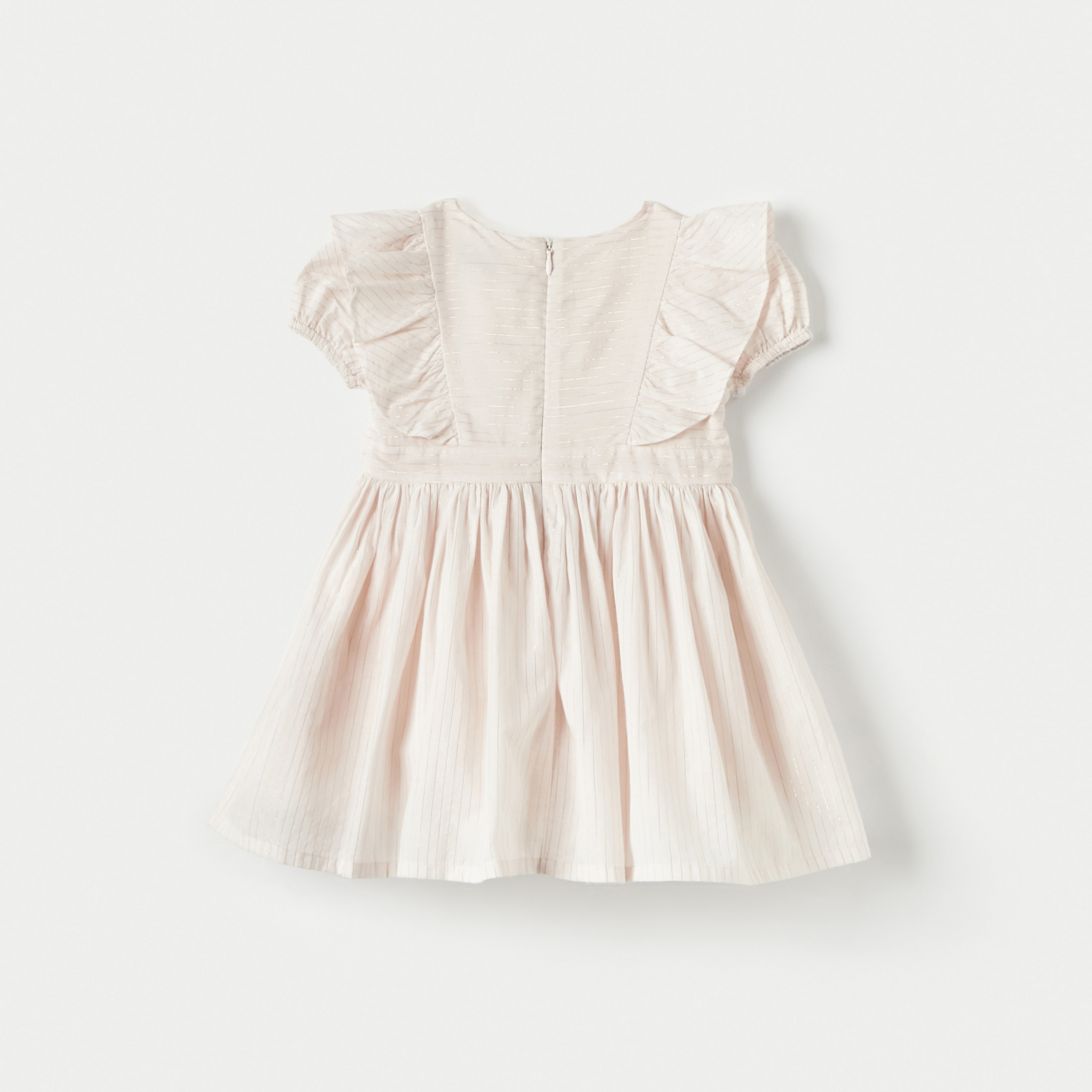 Juniors Ruffled A-line Dress with Short Sleeves-baby-girls-clothing-dressesandjumpsuits-image-3