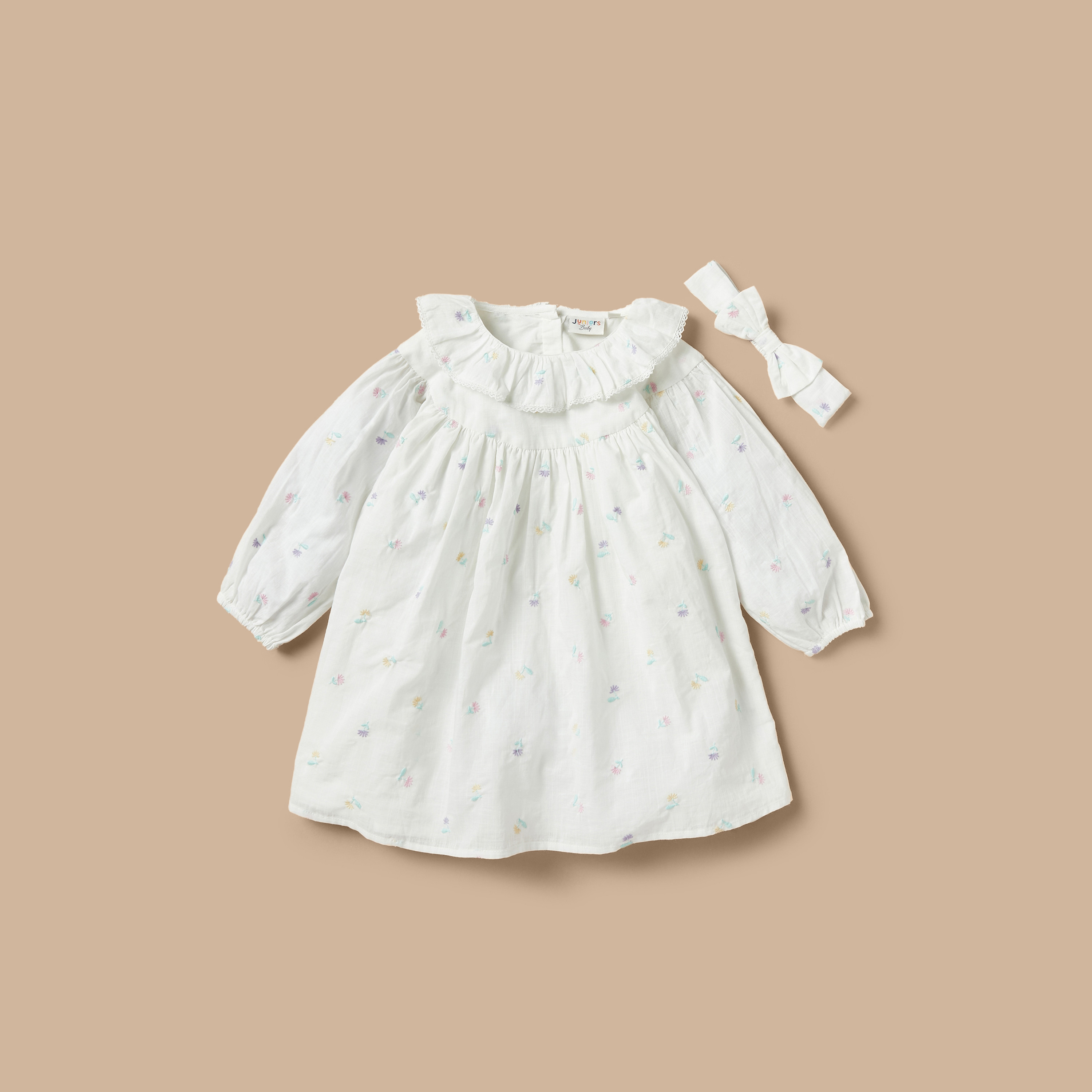 Juniors All-Over Floral Embroidered Dress with Headband-baby-girls-clothing-dressesandjumpsuits-image-1