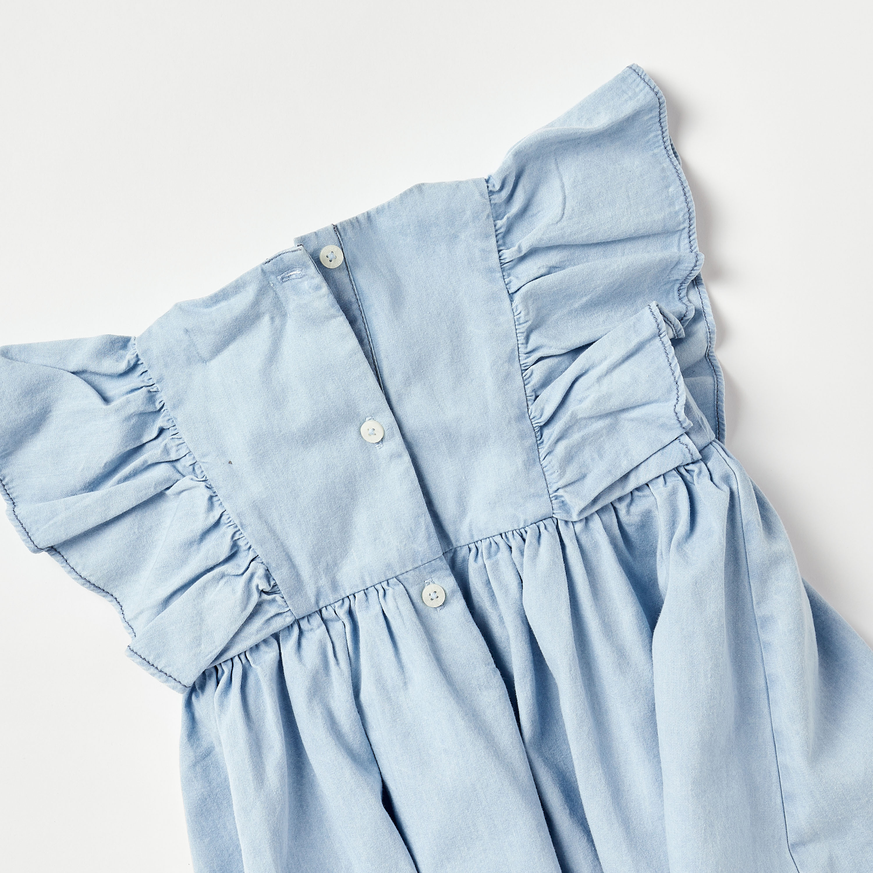 Juniors Floral Embroidered A-line Dress with Flutter Sleeves and Elasticated Bloomers Set-baby-girls-clothing-dressesandjumpsuits-image-5