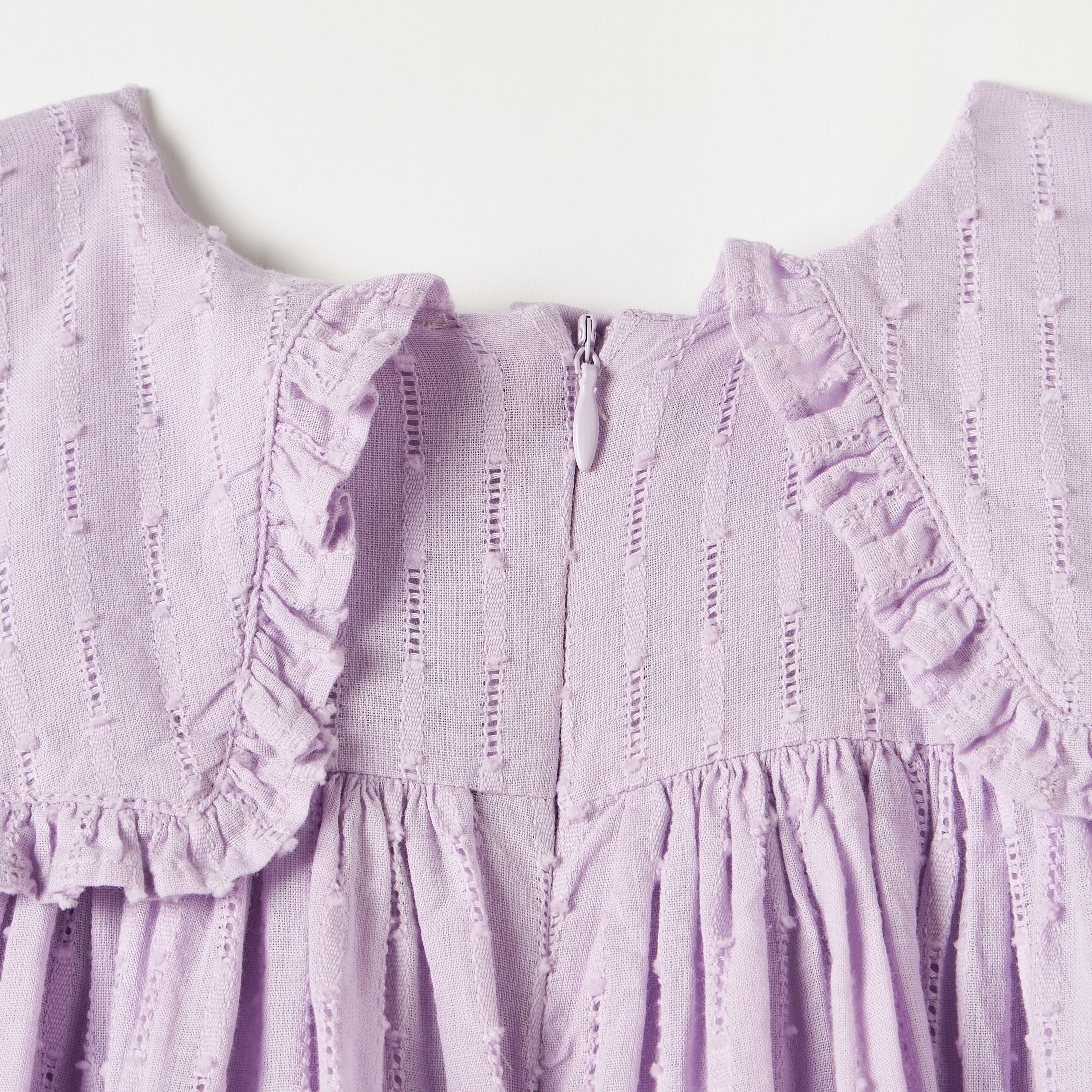 Juniors Floral Embroidered A-line Dress with Peter Pan Collar and Long Sleeves-baby-girls-clothing-dressesandjumpsuits-image-4