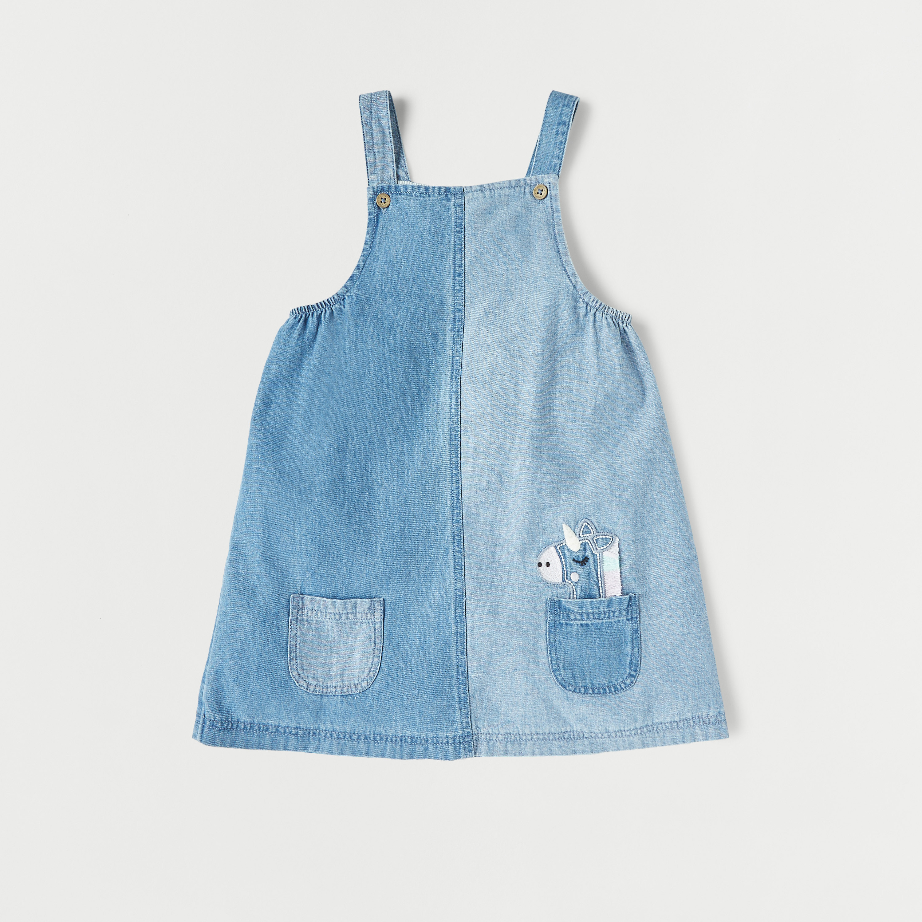 Juniors Striped Long Sleeves Bodysuit and Dungaree Dress Set-baby-girls-clothing-setsandcoords-image-3