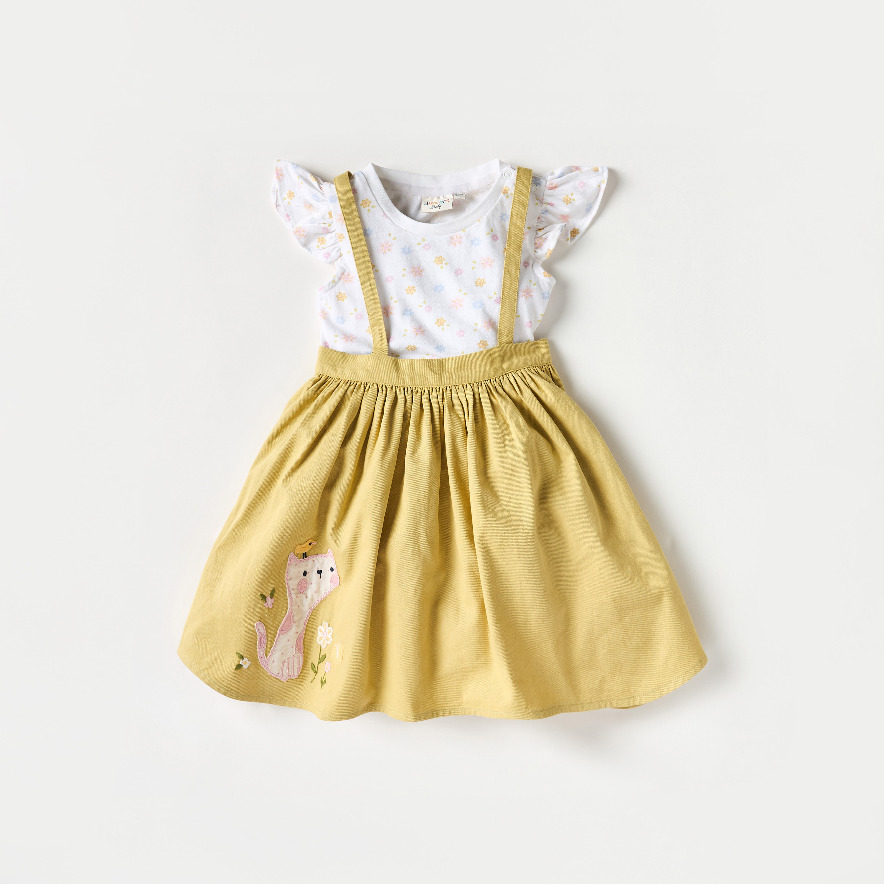 تنورة مريلة وتيشيرت بطبعات من جونيورز-baby-girls-clothing-setsandcoords-image-1