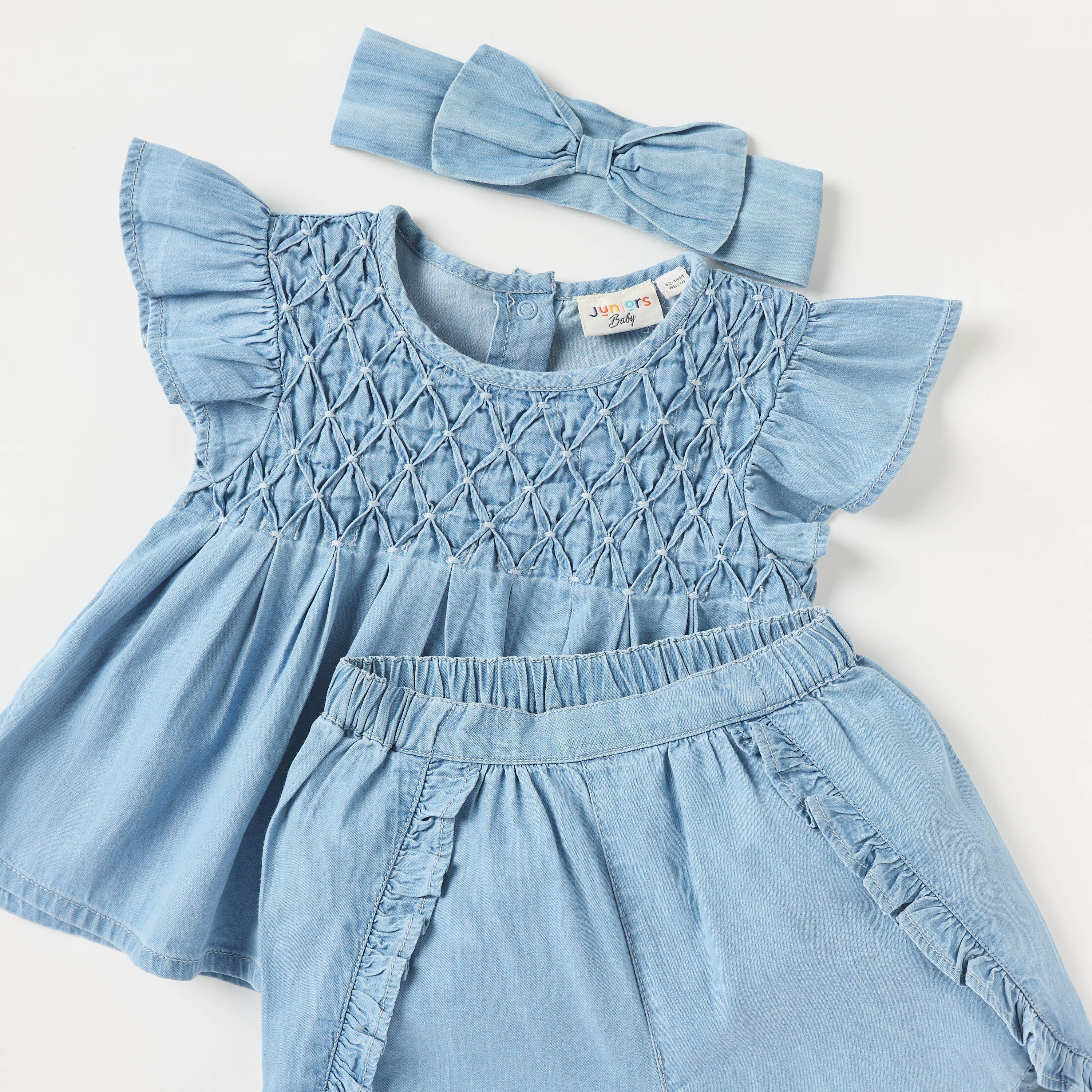 Juniors Solid Top with Shorts and Headband Set-baby-girls-clothing-setsandcoords-image-5