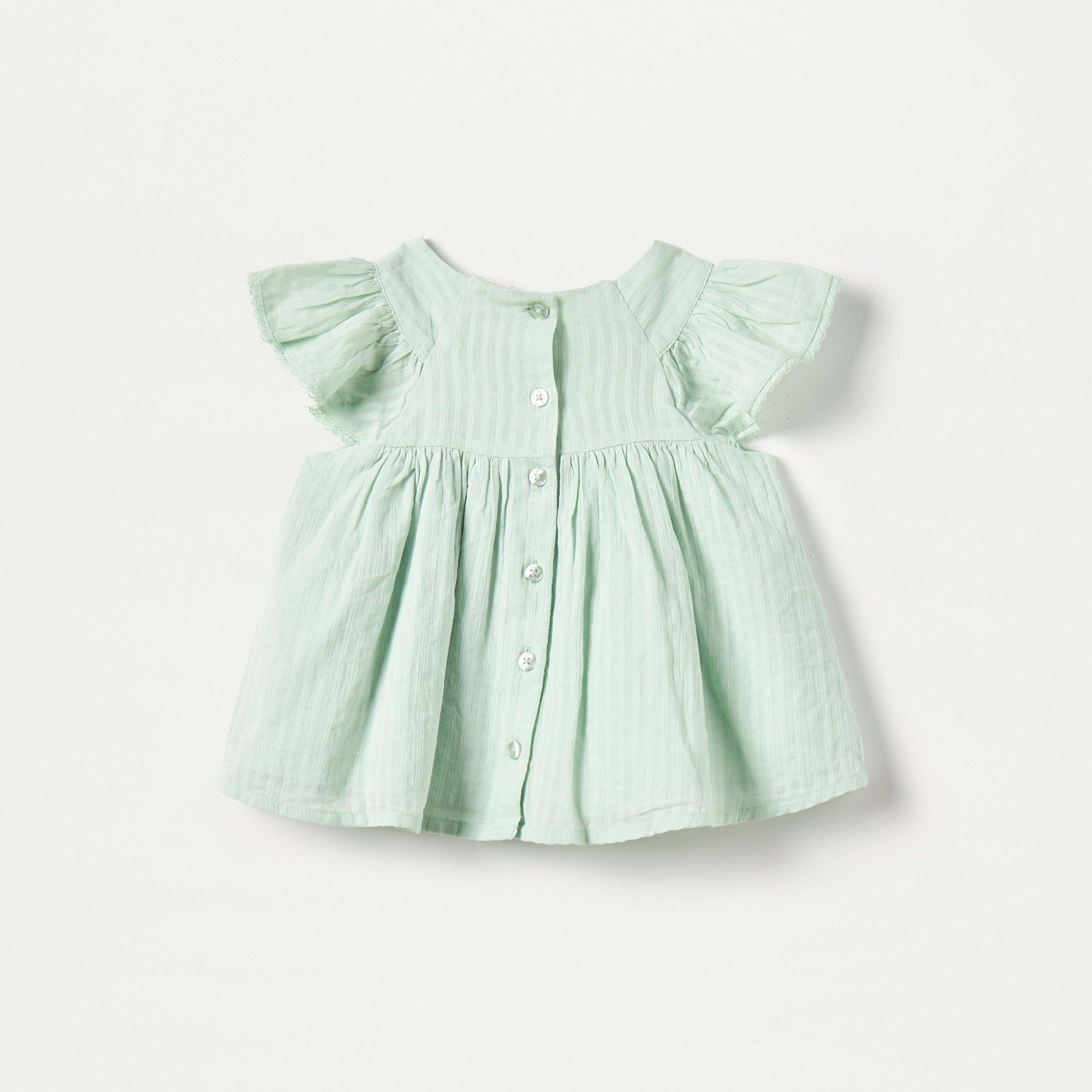 Giggles Embroidered Dress with Flutter Sleeves-baby-girls-clothing-blousesandshirts-image-2